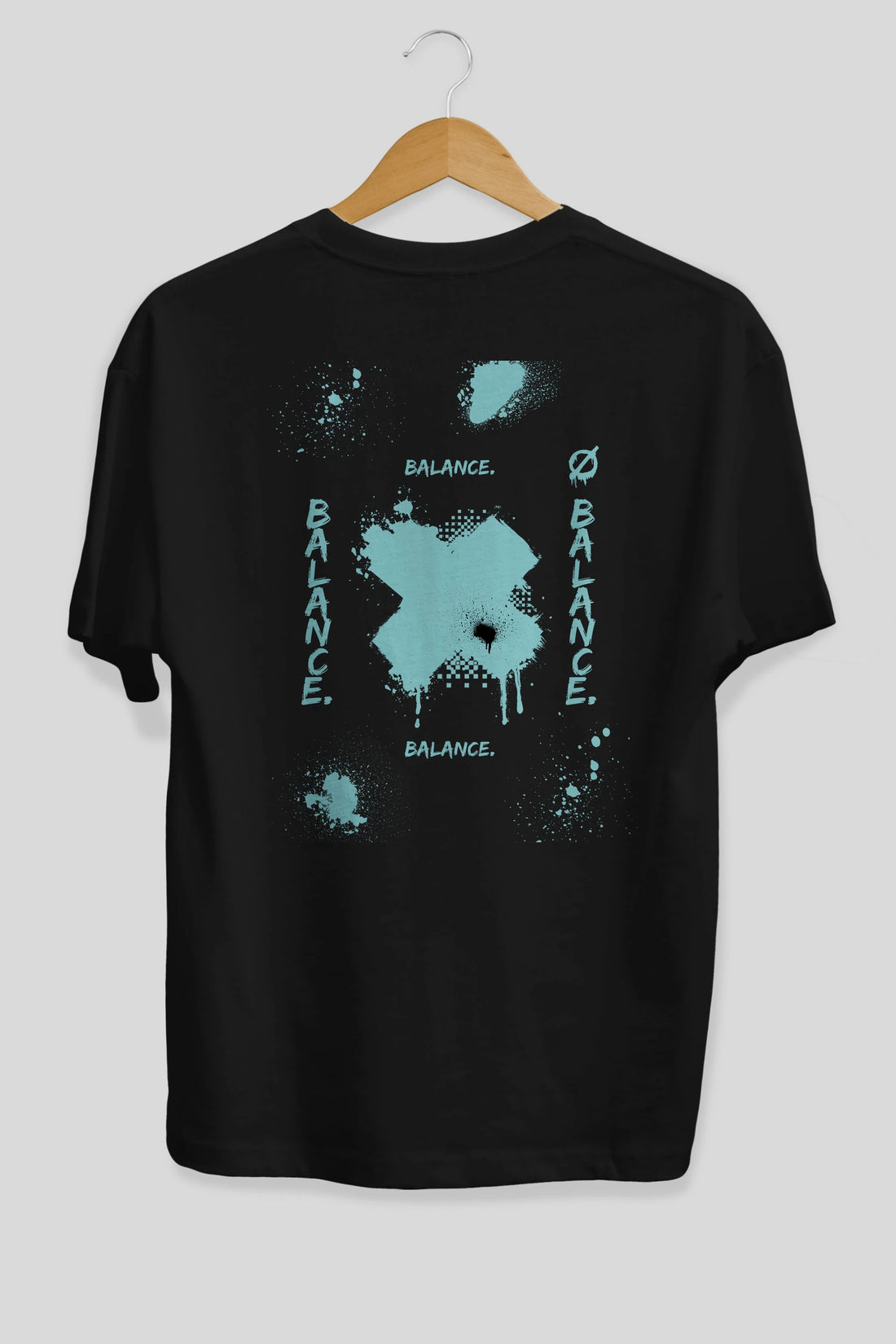 Balance Balance Yazılı Arka Baskılı Oversize t-shirt Erkek Kadın Unisex
