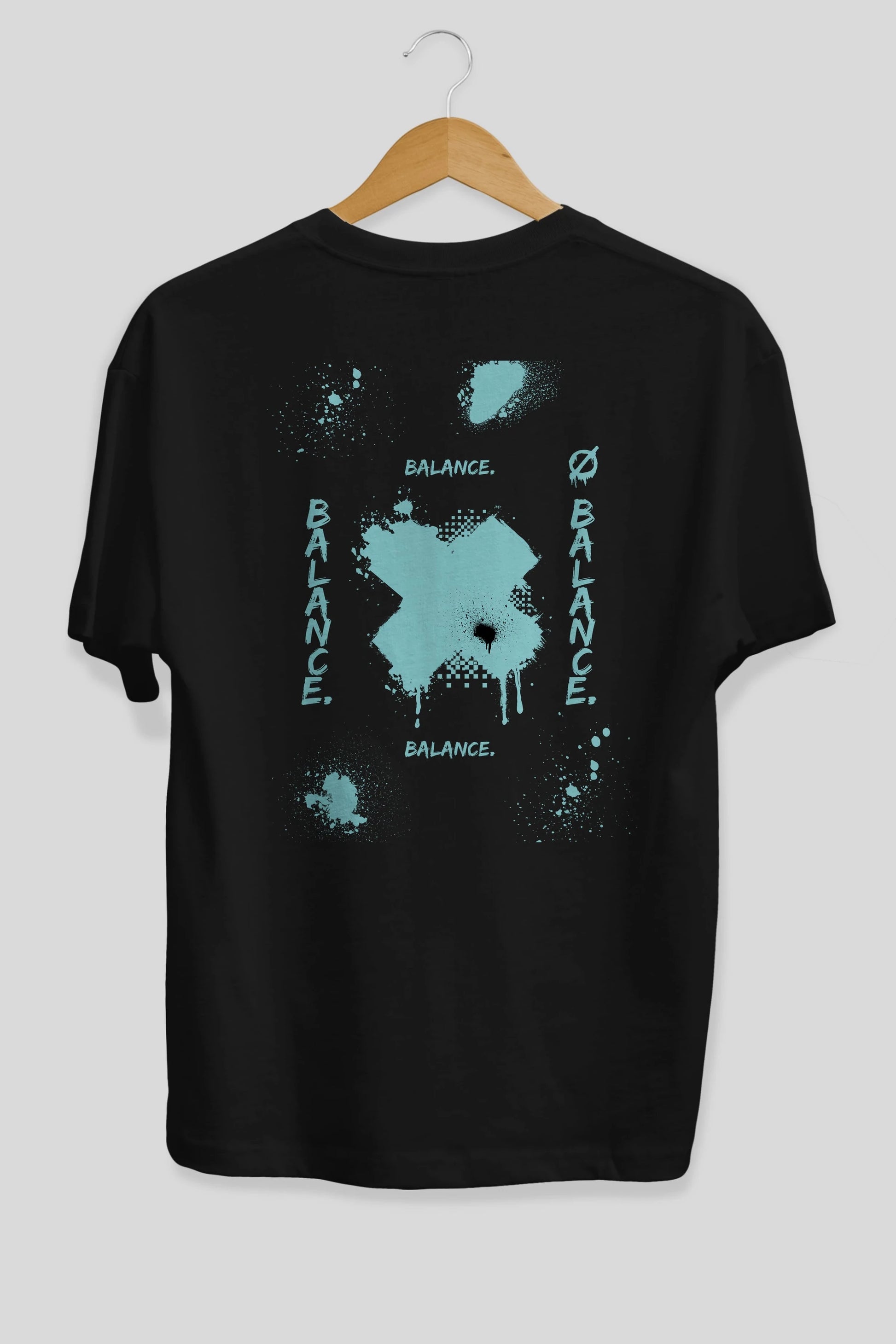 Balance Balance Yazılı Arka Baskılı Oversize t-shirt Erkek Kadın Unisex