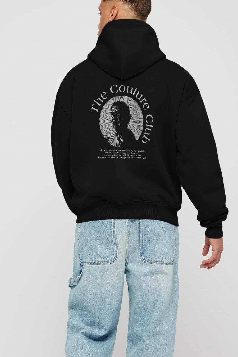 The Couture Club Arka Baskılı Hoodie Oversize Kapüşonlu Sweatshirt Erkek Kadın Unisex