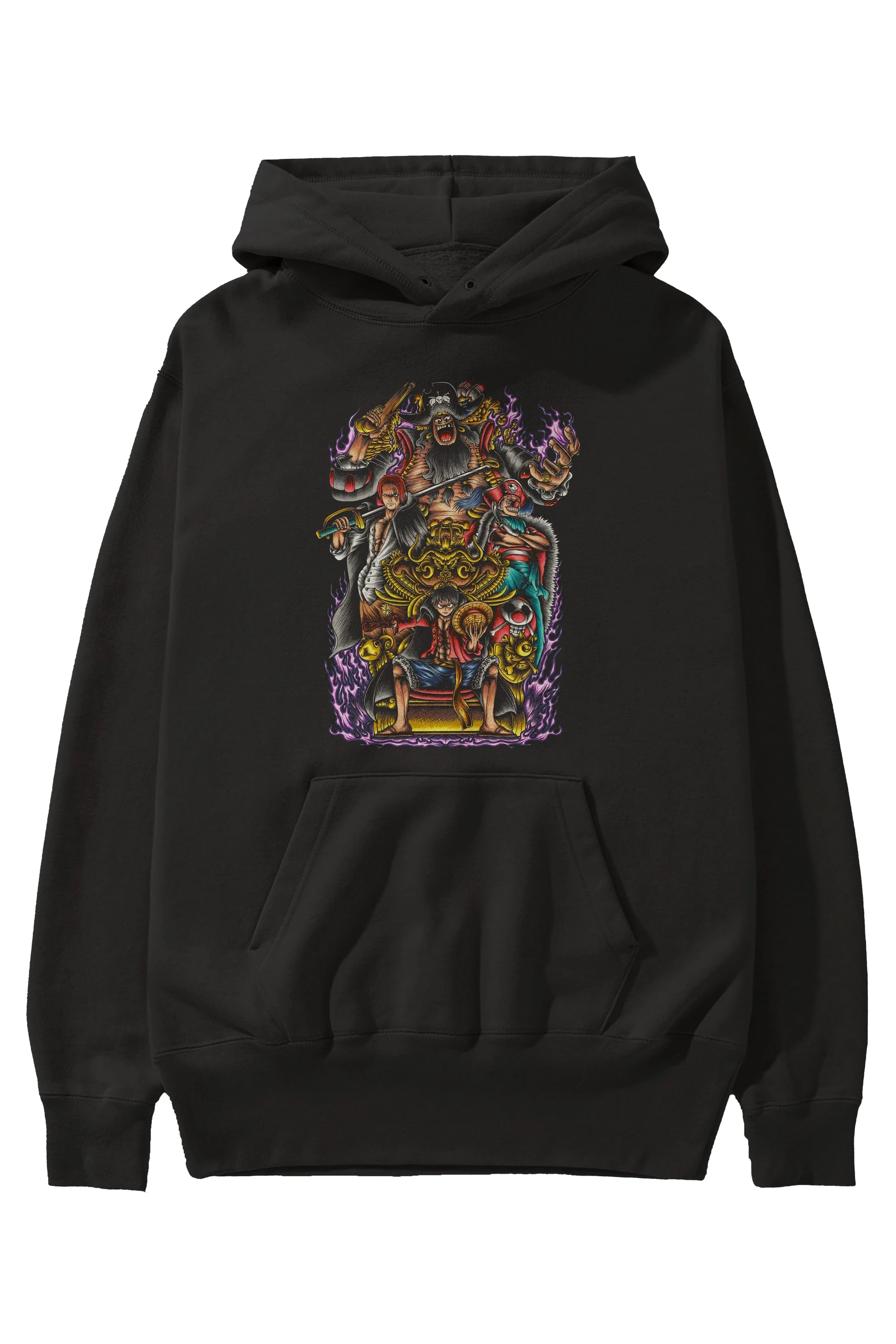ONE PIECE (8) Anime Ön Baskılı Hoodie Oversize Kapüşonlu Sweatshirt Erkek Kadın Unisex