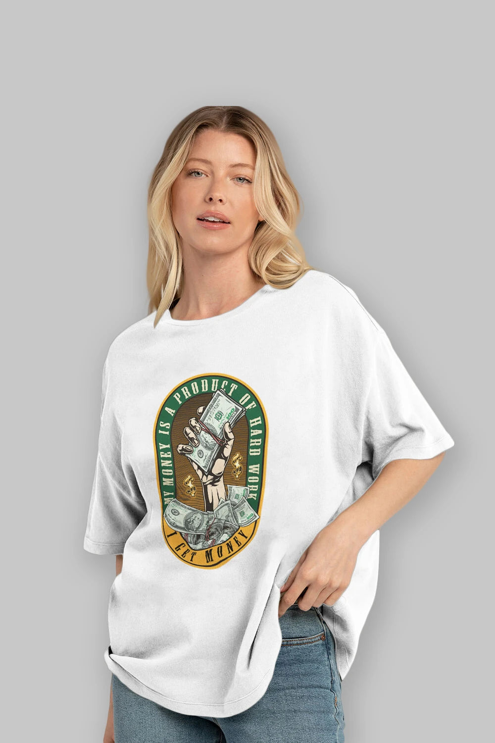 I Get Money Ön Baskılı Oversize t-shirt Erkek Kadın Unisex