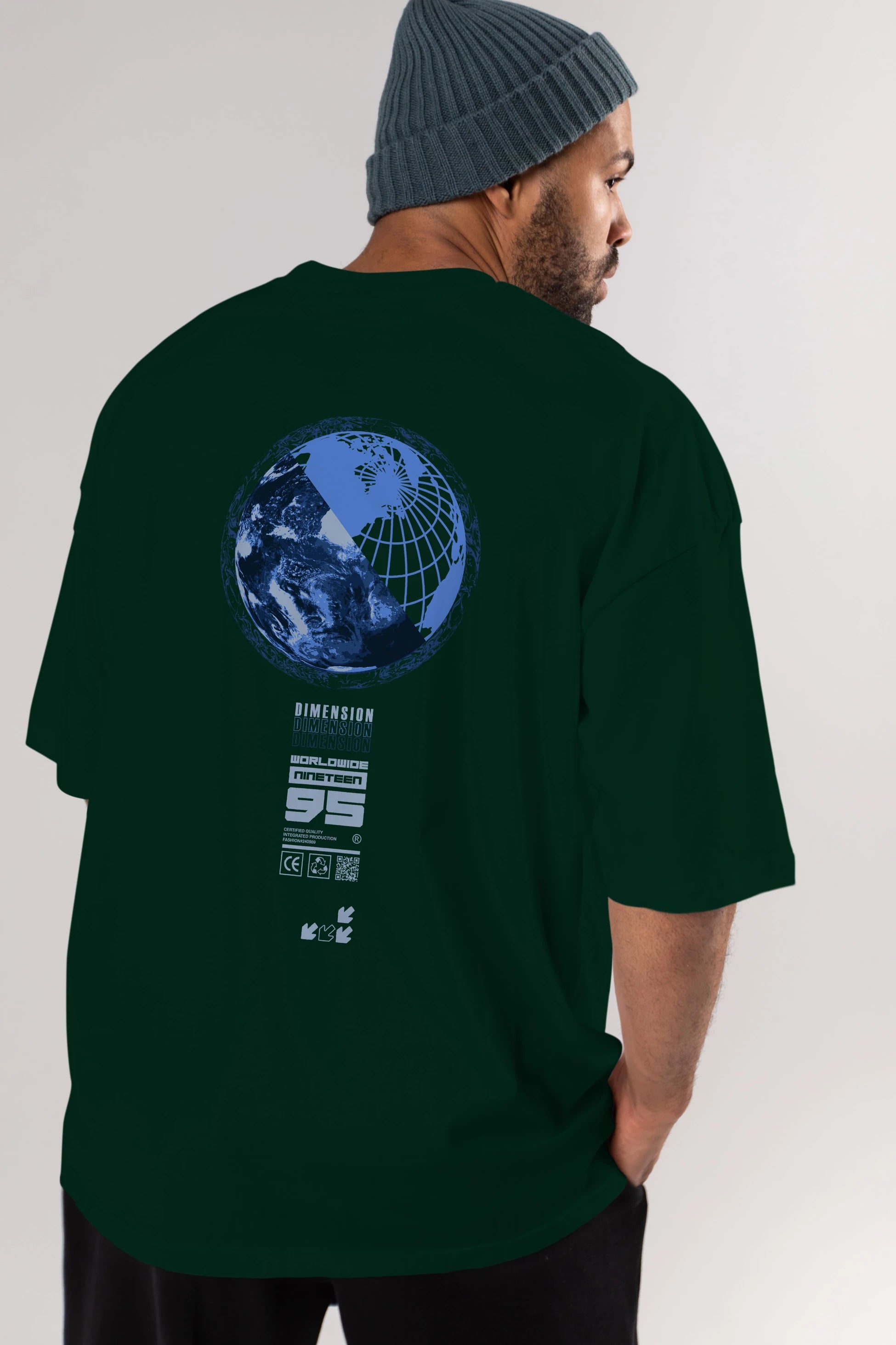 Dimension 95 Arka Baskılı Oversize t-shirt Erkek Kadın Unisex