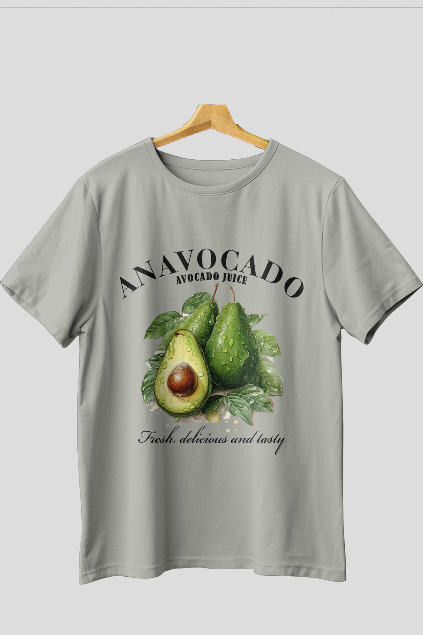 Avocado Avokado Ön Baskılı Oversize t-shirt Erkek Kadın Pamuk Bisiklet Yaka tişort
