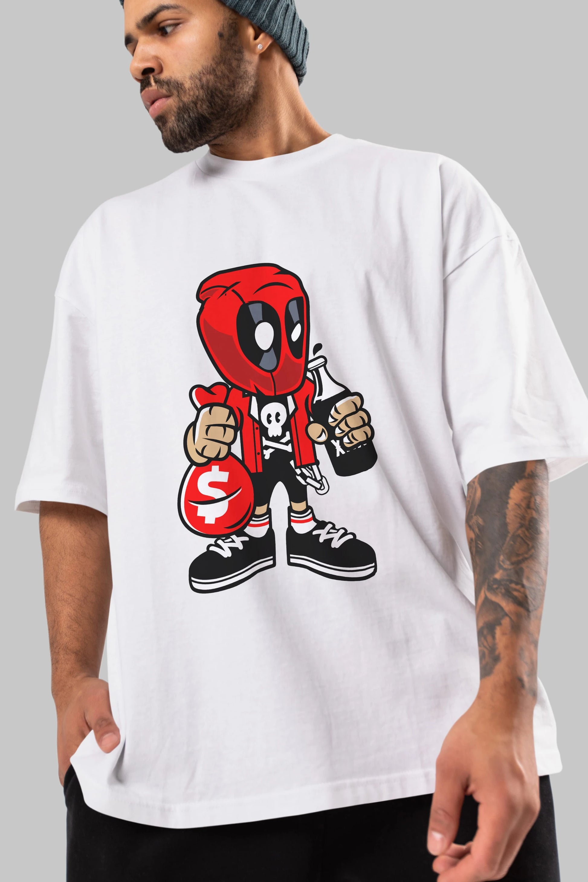 Deadpool (20) Ön Baskılı Oversize t-shirt Erkek Kadın Unisex %100 Pamuk Bisiklet Yaka tişort