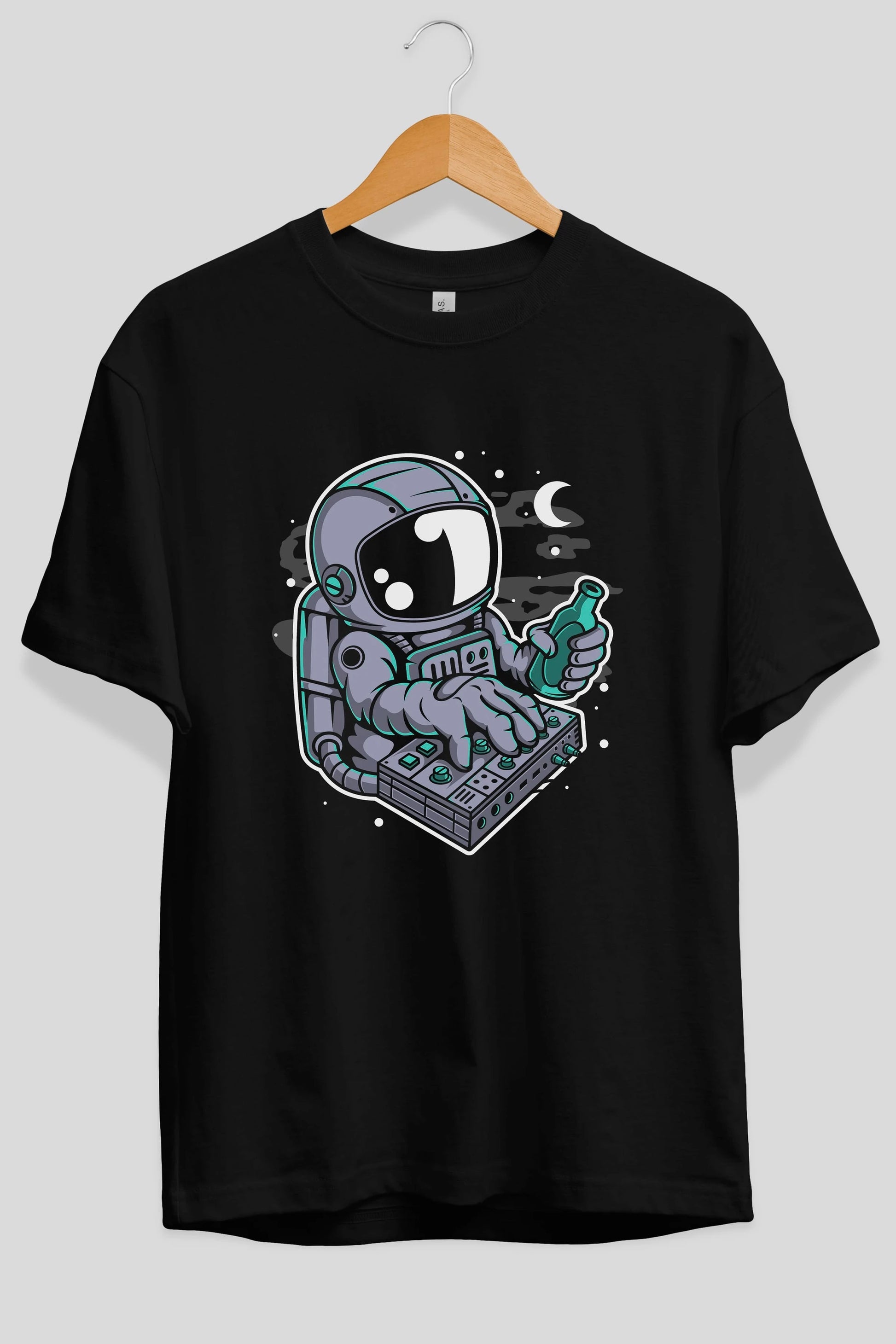 Astronaut Synth Ön Baskılı Oversize t-shirt Erkek Kadın Unisex