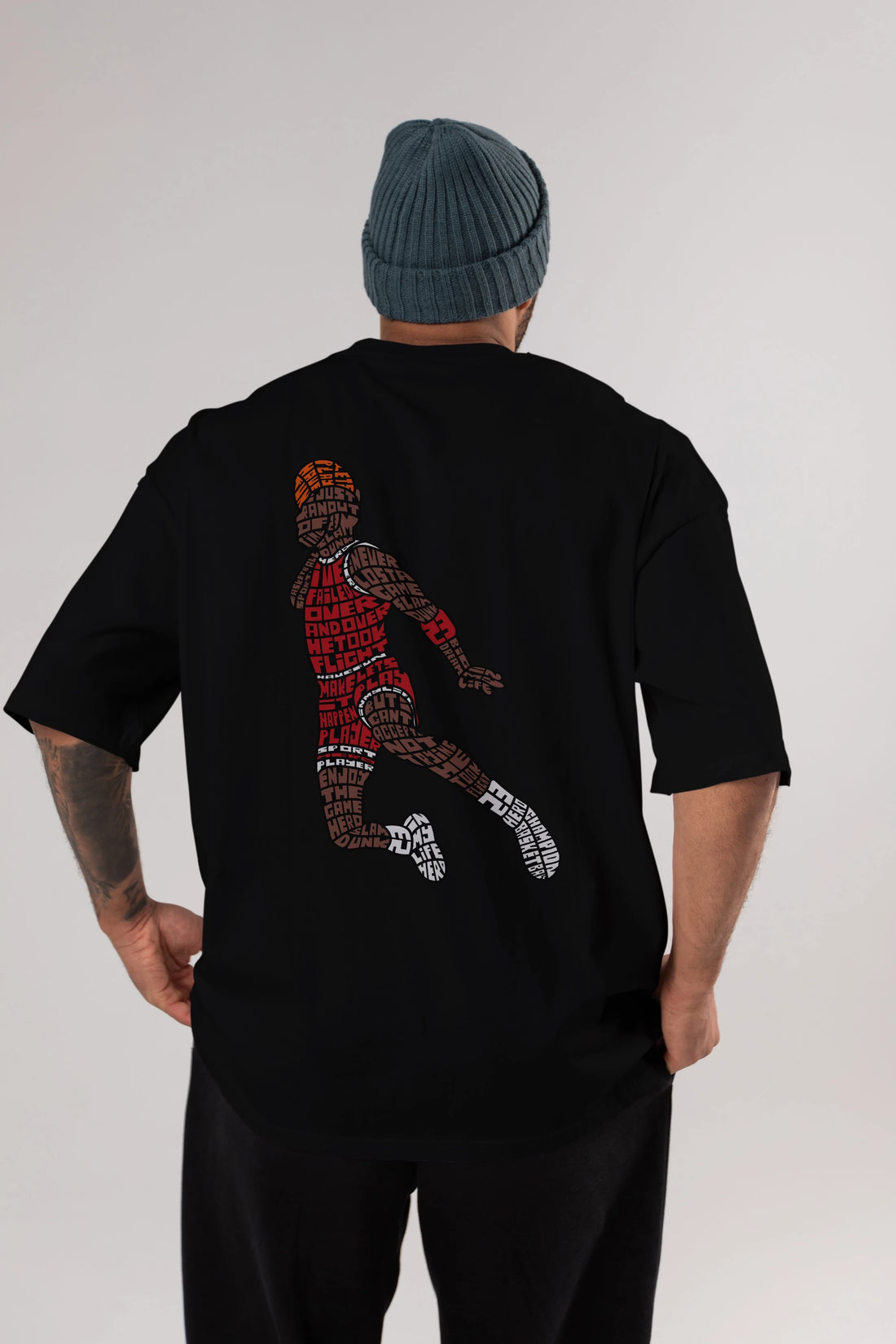 Slamdunk Arka Baskılı Oversize t-shirt %100 pamuk Erkek Kadın Unisex