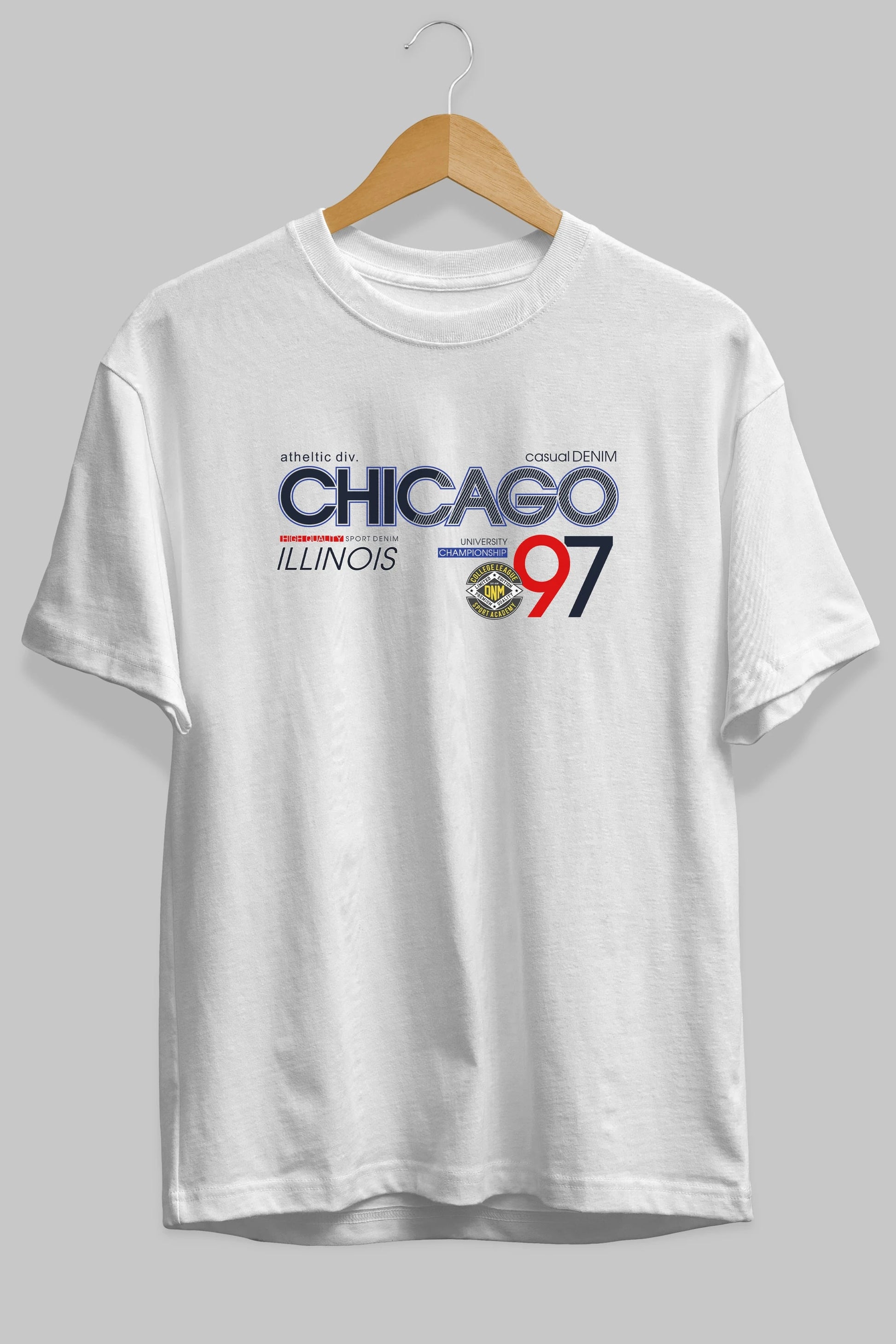 Chicago 97 Ön Baskılı Oversize t-shirt Erkek Kadın Unisex