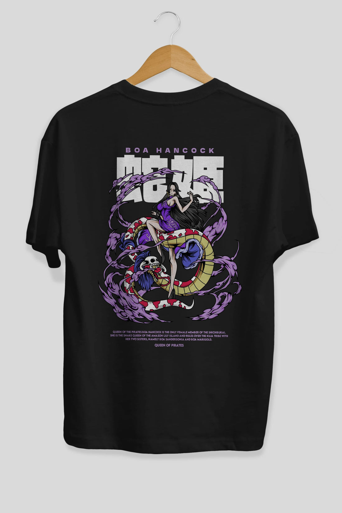 Boa Hancock Anime Arka Baskılı Oversize t-shirt Erkek Kadın Unisex