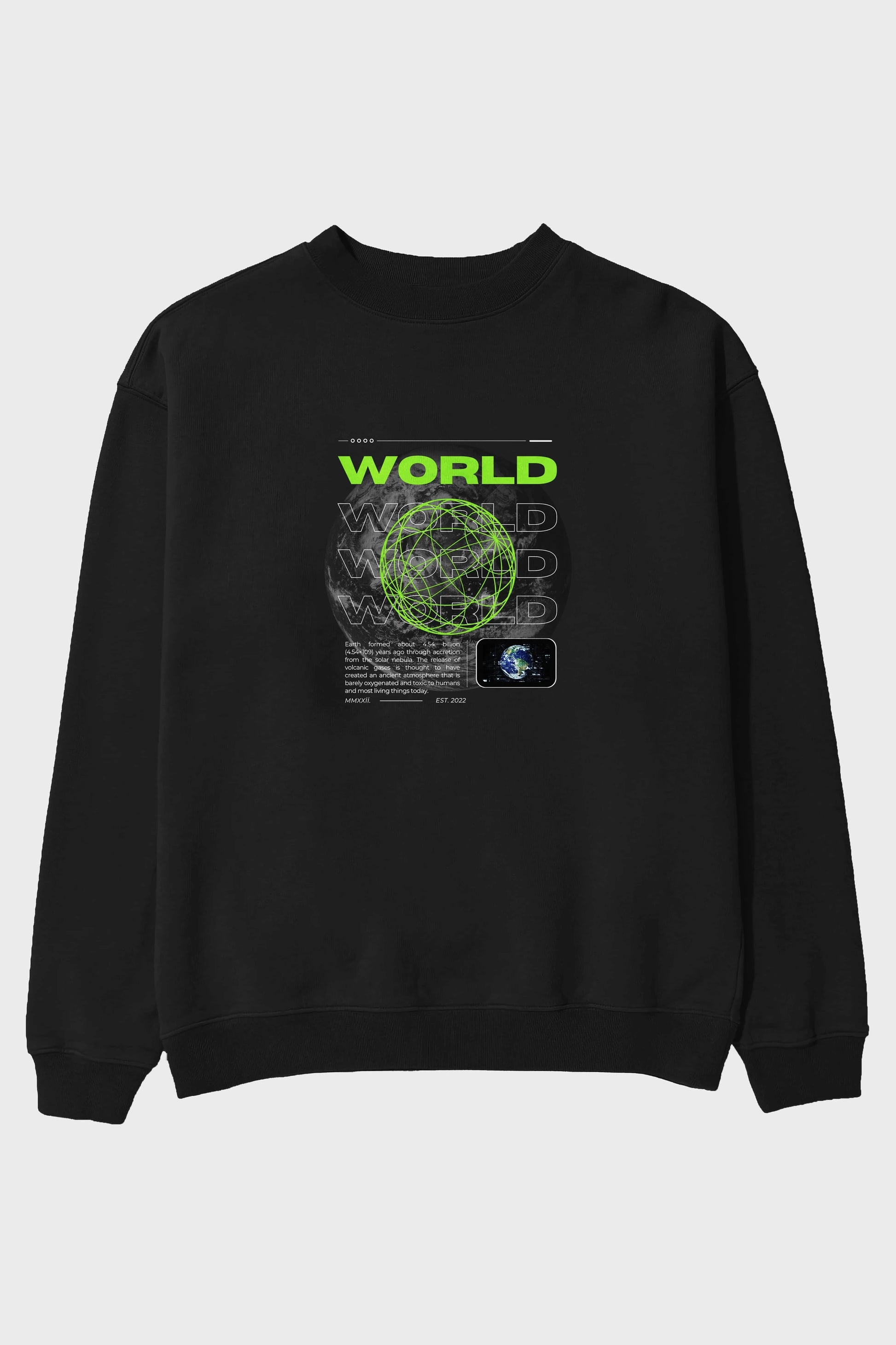 World Streetwear Ön Baskılı Oversize Sweatshirt Erkek Kadın Unisex