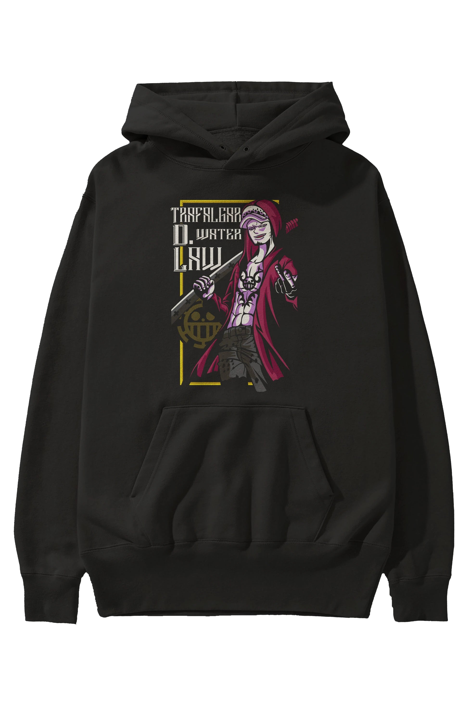 Trafalgar D. Water Law Anime Ön Baskılı Hoodie Oversize Kapüşonlu Sweatshirt Erkek Kadın Unisex