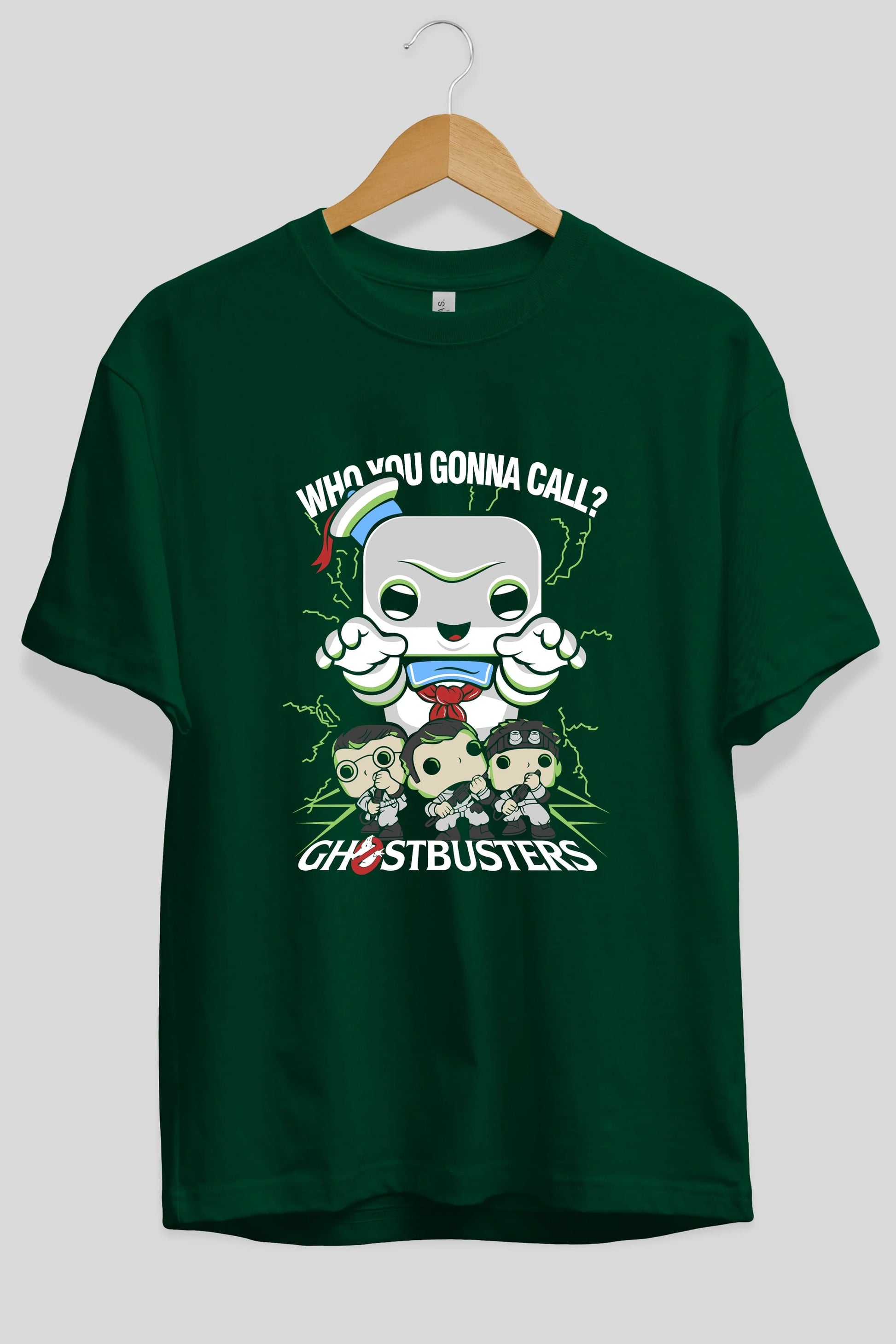 Ghostbusters Ön Baskılı Oversize t-shirt Erkek Kadın Unisex %100 Pamuk Bisiklet Yaka tişort