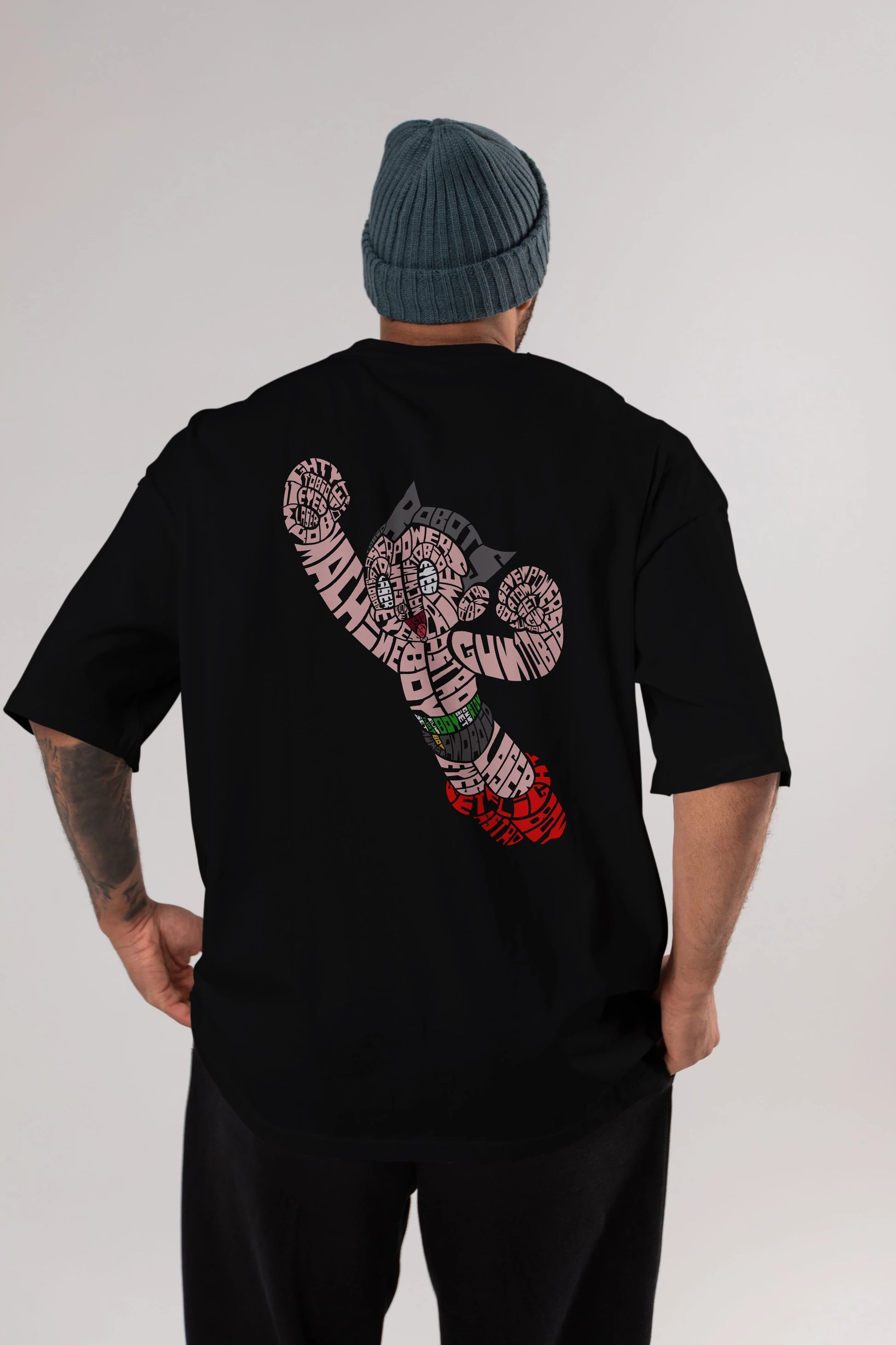 Astroboy Arka Baskılı Oversize t-shirt %100 pamuk Erkek Kadın Unisex