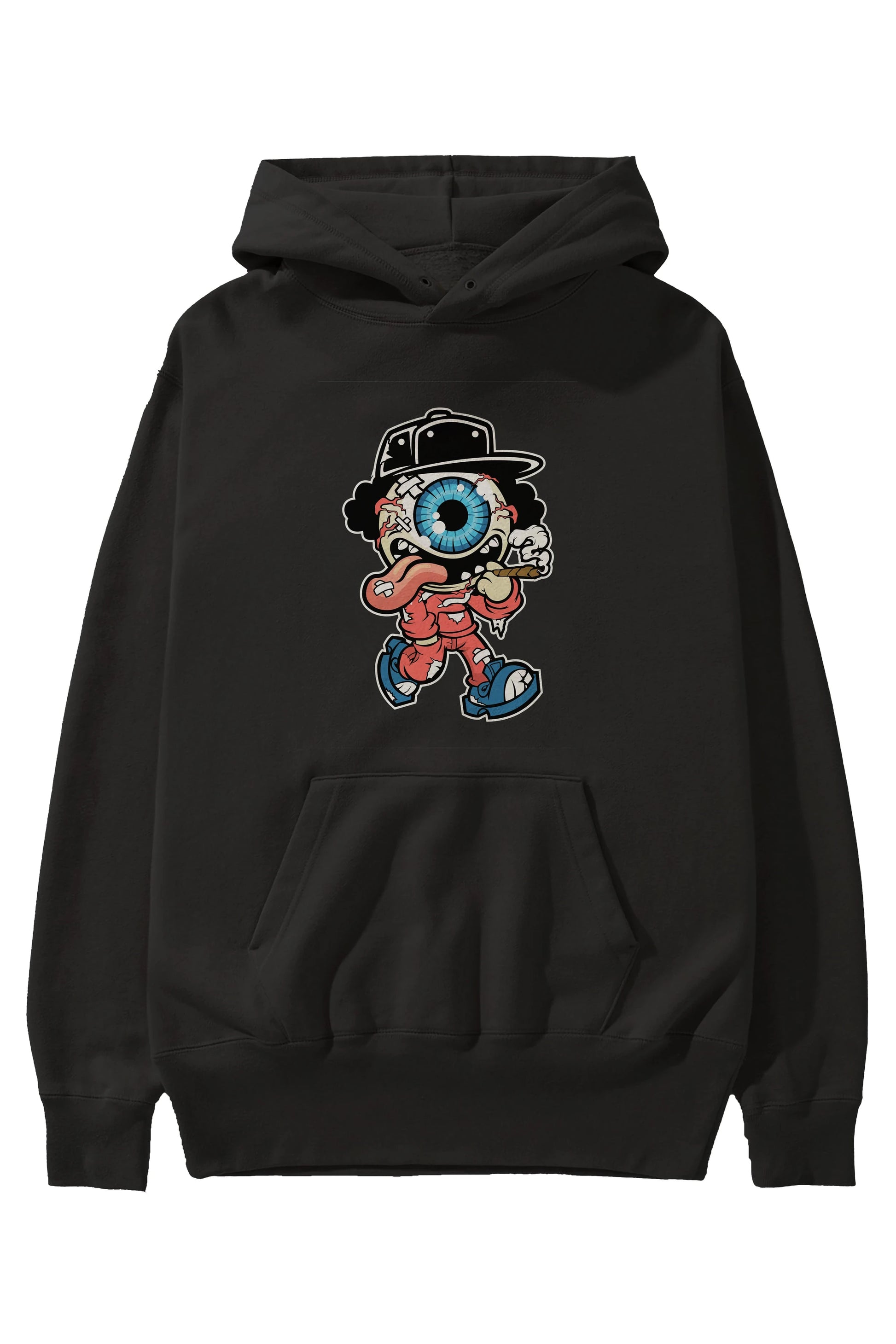 Eyeball Monster Ön Baskılı Hoodie Oversize Kapüşonlu Sweatshirt Erkek Kadın Unisex