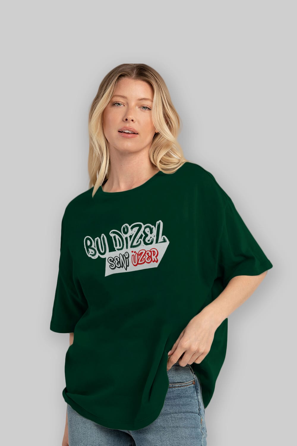 Bu Dizel Seni Üzer Ön Baskılı Oversize t-shirt %100 pamuk Erkek Kadın Unisex