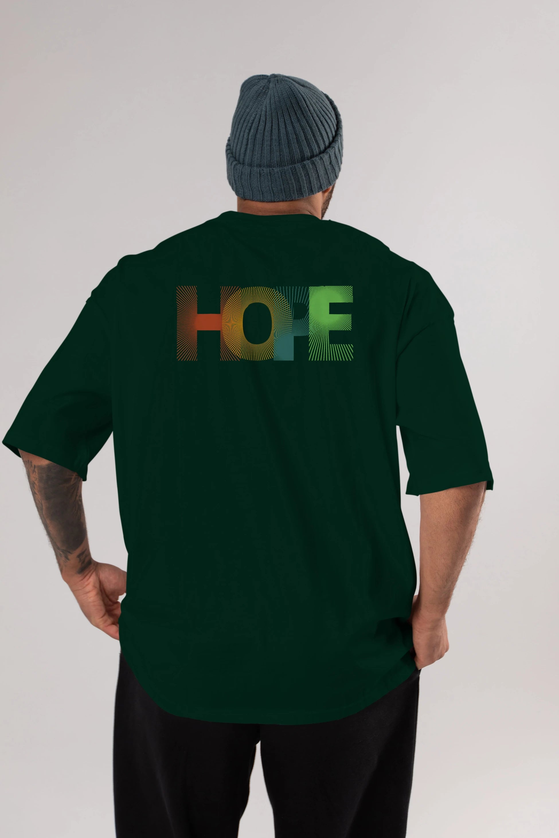 Hope Arka Baskılı Oversize t-shirt Erkek Kadın Unisex