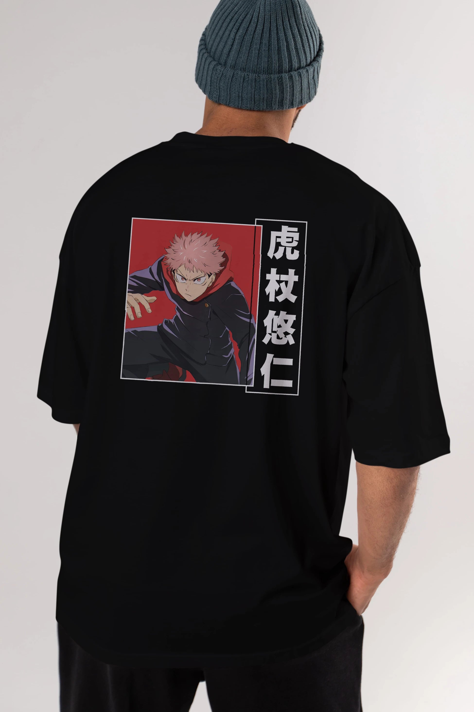 Yuuji Itadori 2 Anime Arka Baskılı Oversize t-shirt Erkek Kadın Unisex