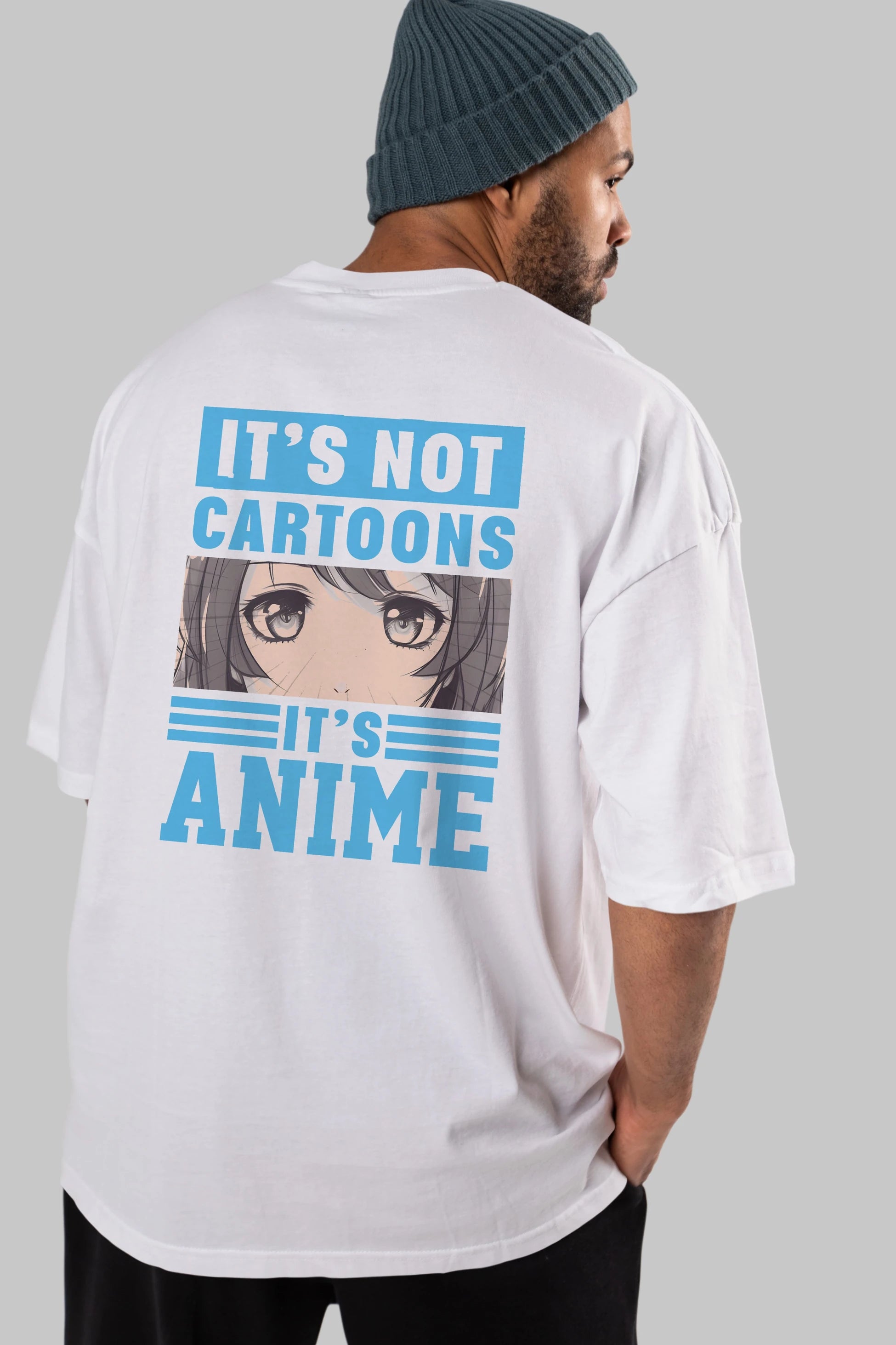 Its Anime Anime Arka Baskılı Oversize t-shirt Erkek Kadın Unisex %100 pamuk tişort