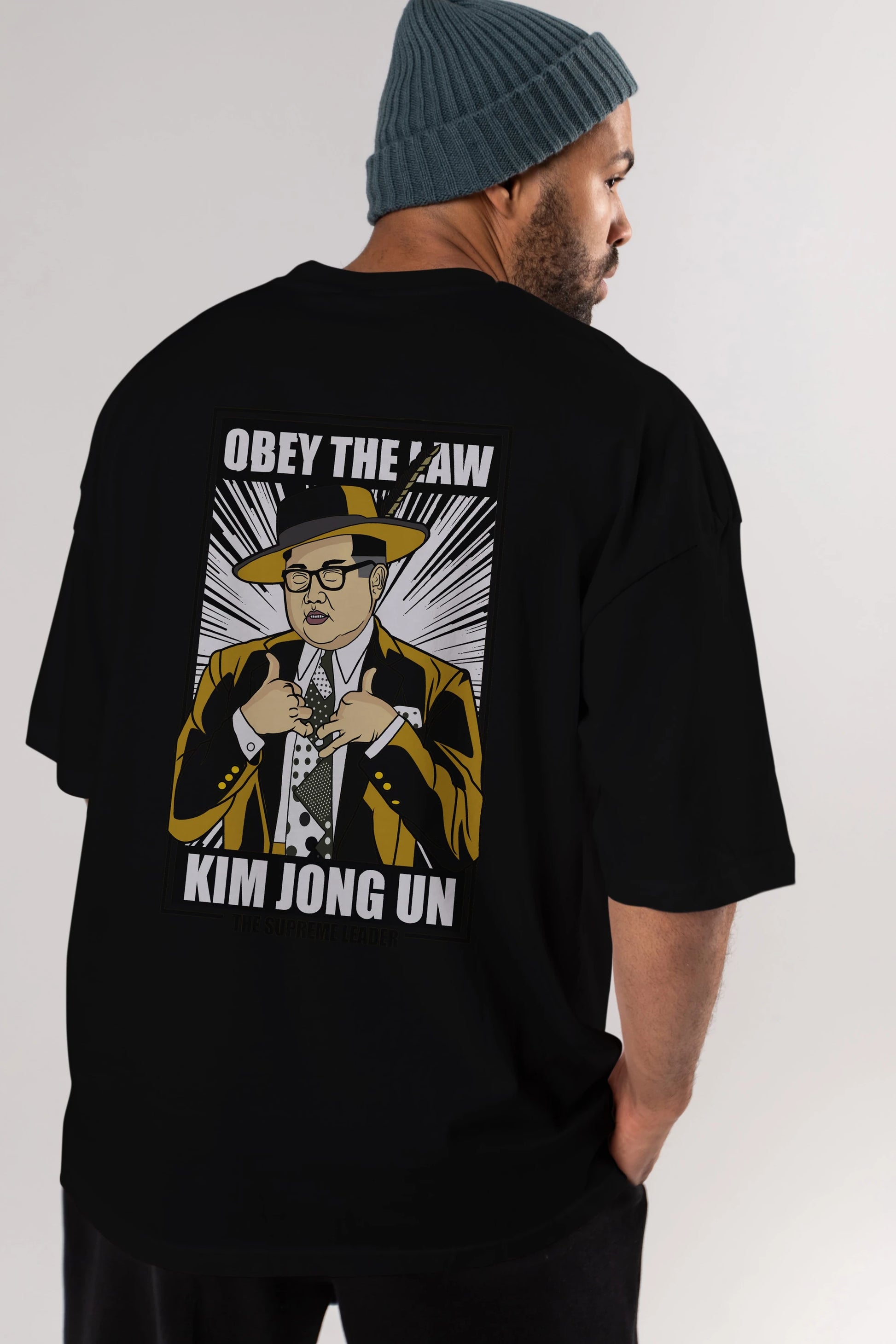 The Mask Jong Un Arka Baskılı Oversize t-shirt Erkek Kadın Unisex %100 Pamuk tişort