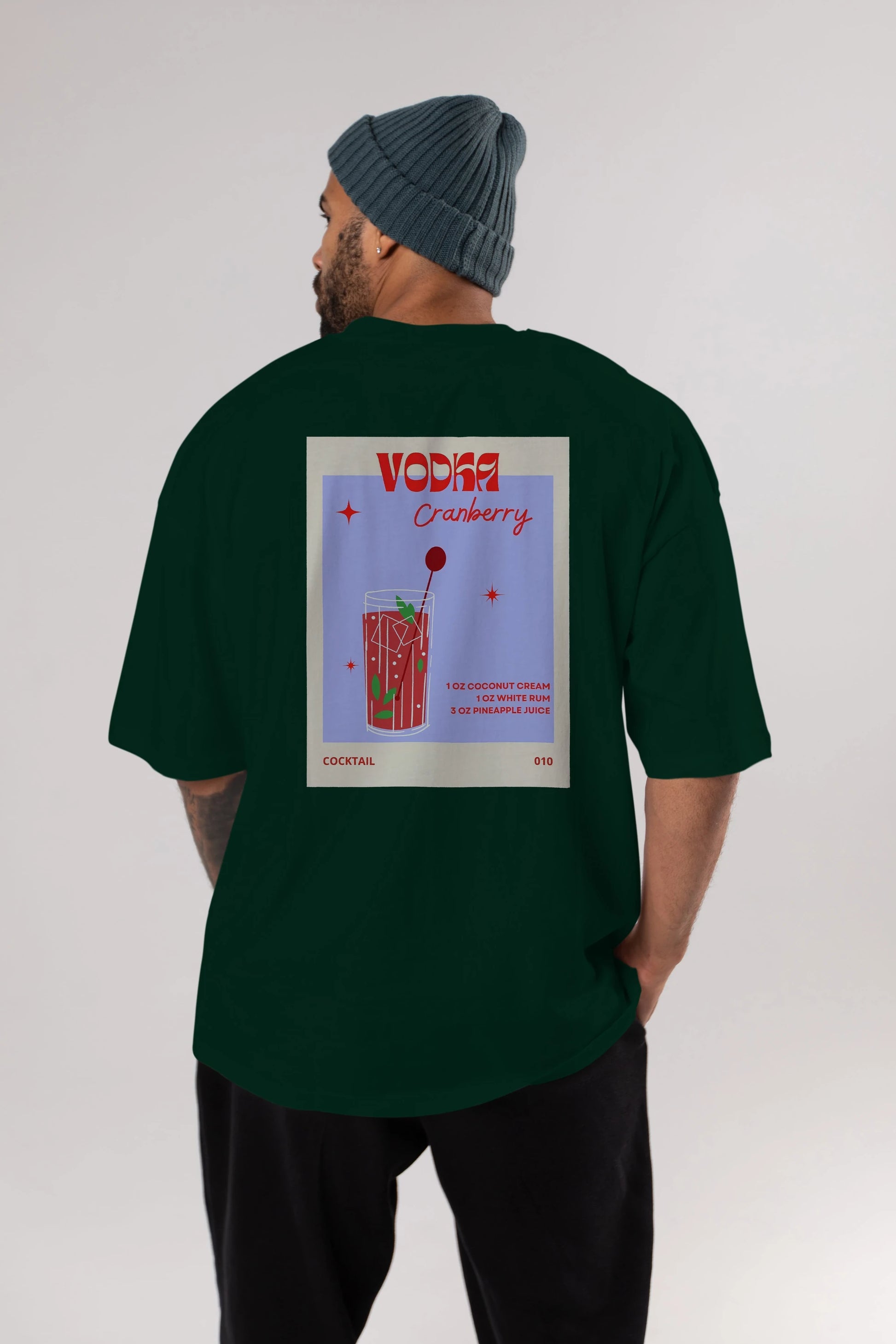 Vodka Cranberry Arka Baskılı Oversize t-shirt Erkek Kadın Unisex %100 Pamuk Bisiklet Yaka tişort