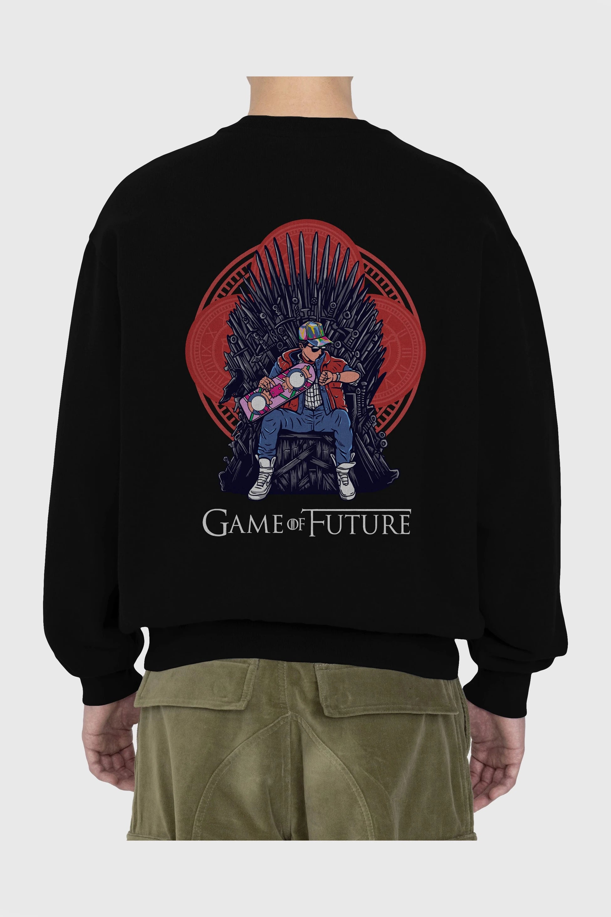 Game Of Future Arka Baskılı Oversize Sweatshirt Erkek Kadın Unisex