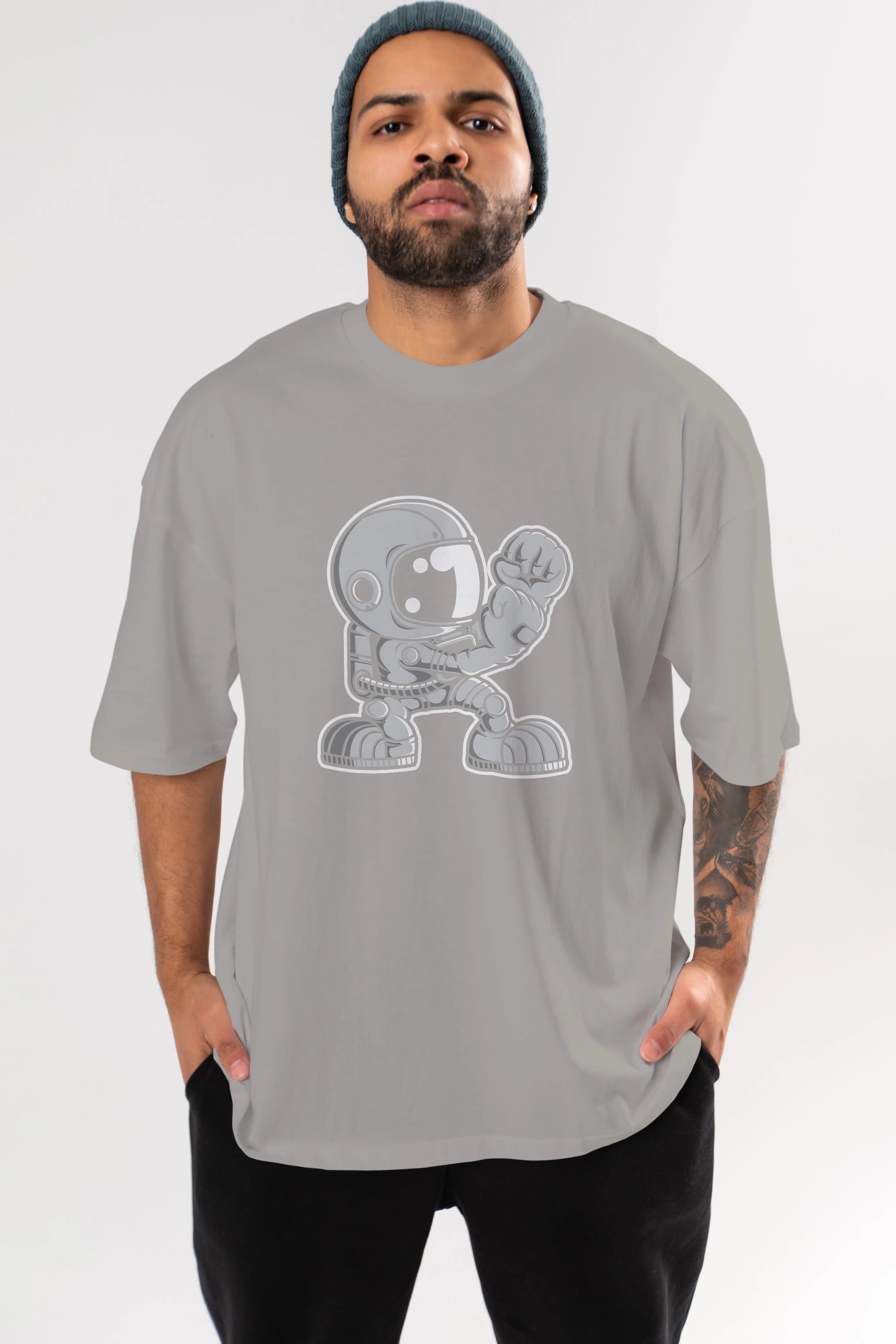 Astronaut Fighting Irish Ön Baskılı Oversize t-shirt Erkek Kadın Unisex