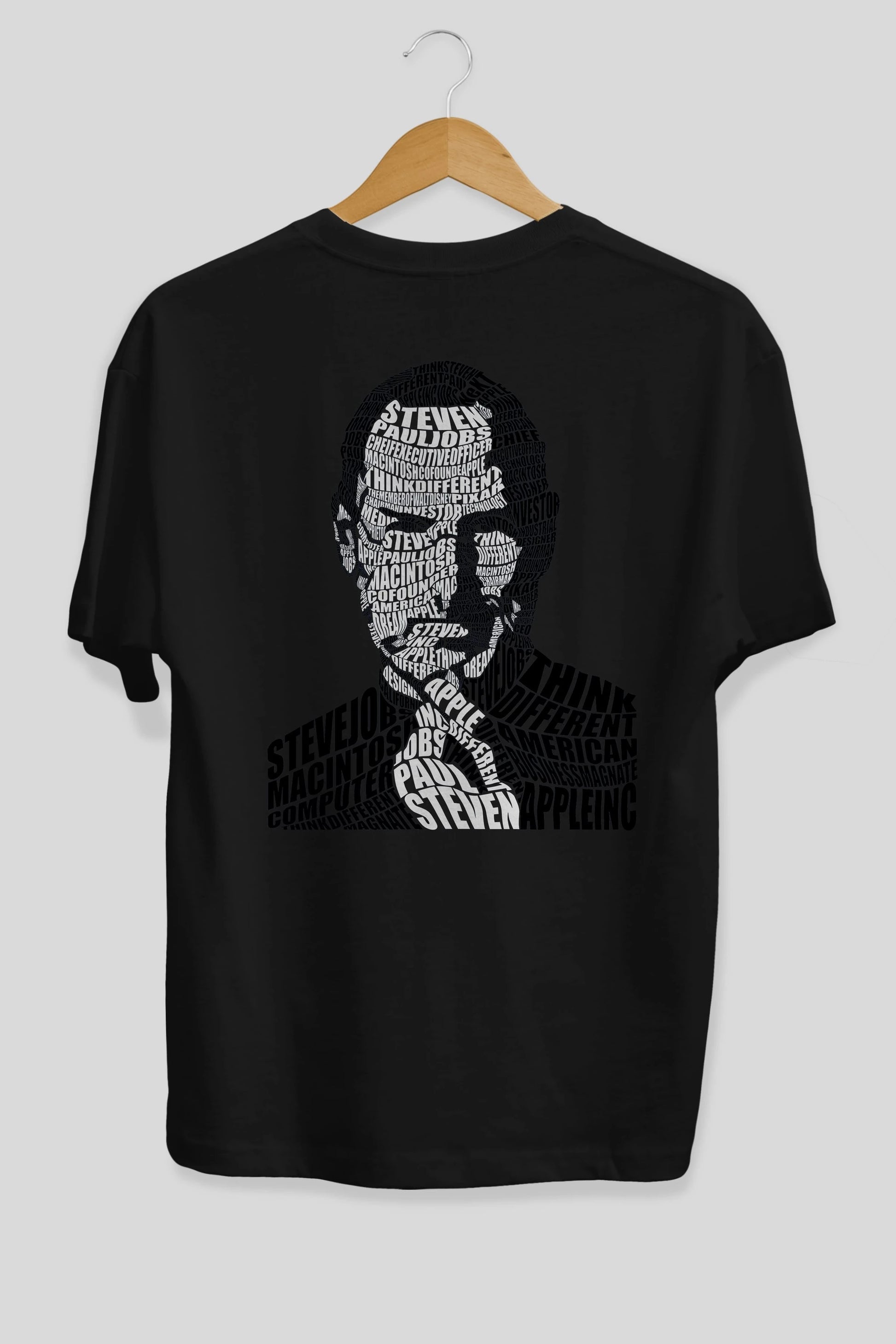 Steve Jobs Calligram Arka Baskılı Oversize t-shirt %100 pamuk Erkek Kadın Unisex