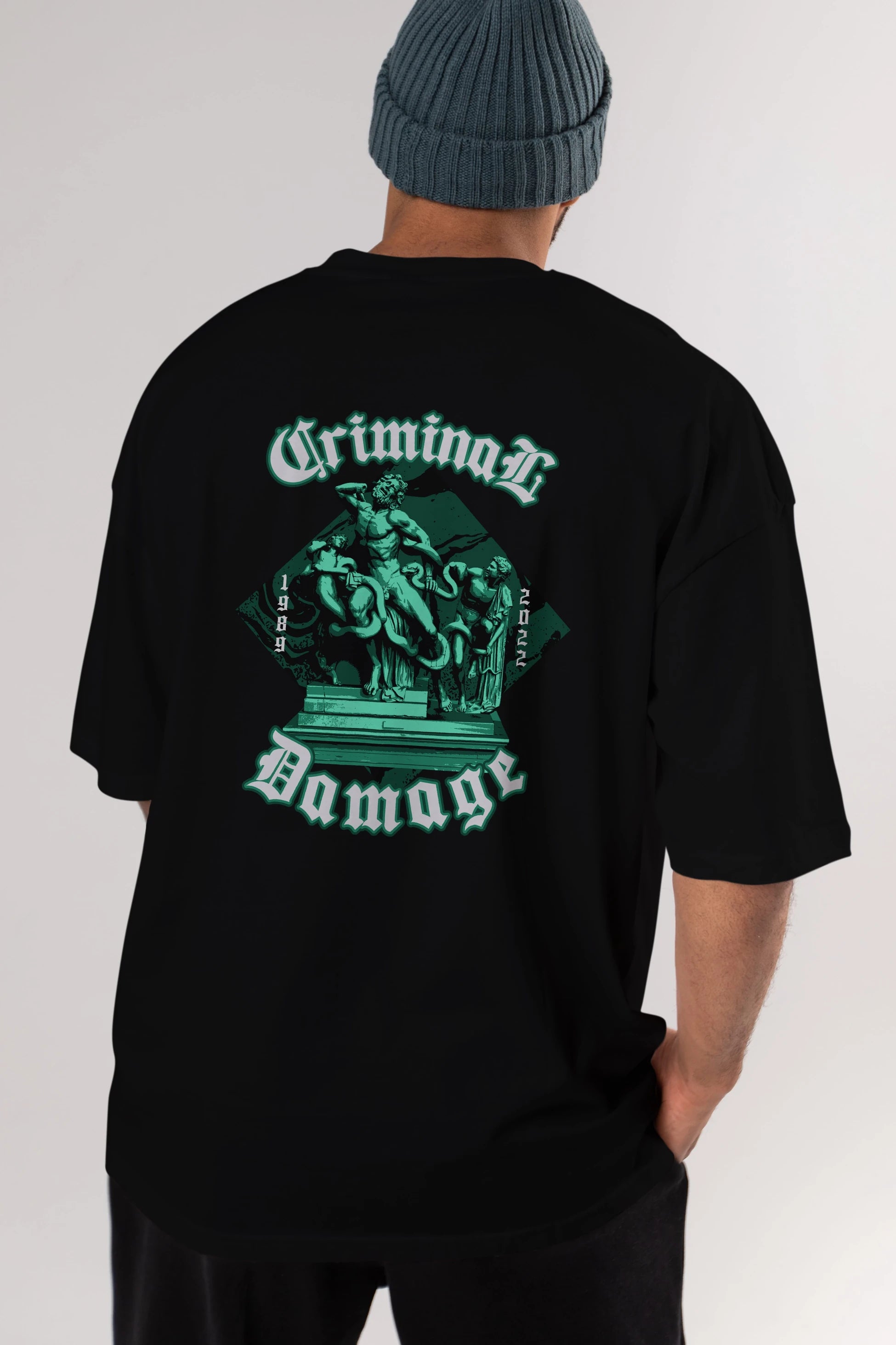 Criminal Damage Arka Baskılı Oversize t-shirt Erkek Kadın Unisex