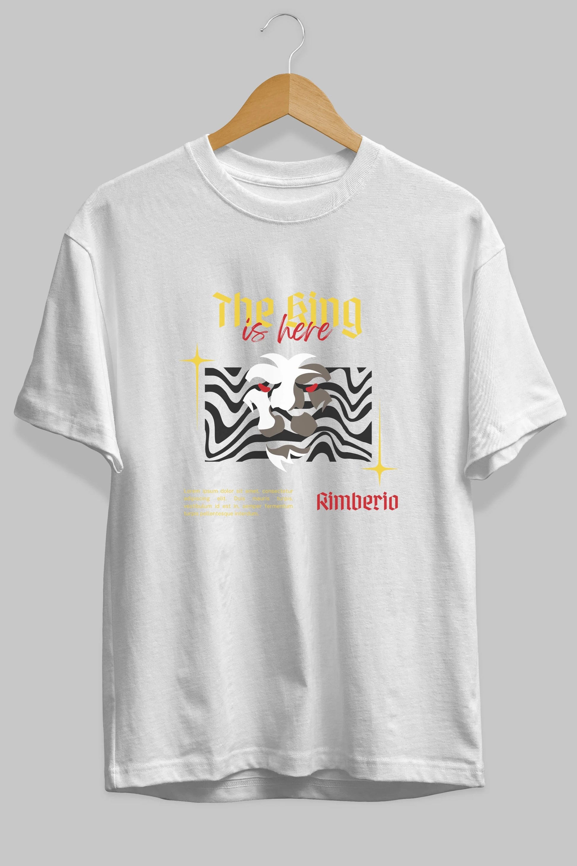The King is Here Yazılı Ön Baskılı Oversize t-shirt Erkek Kadın Unisex