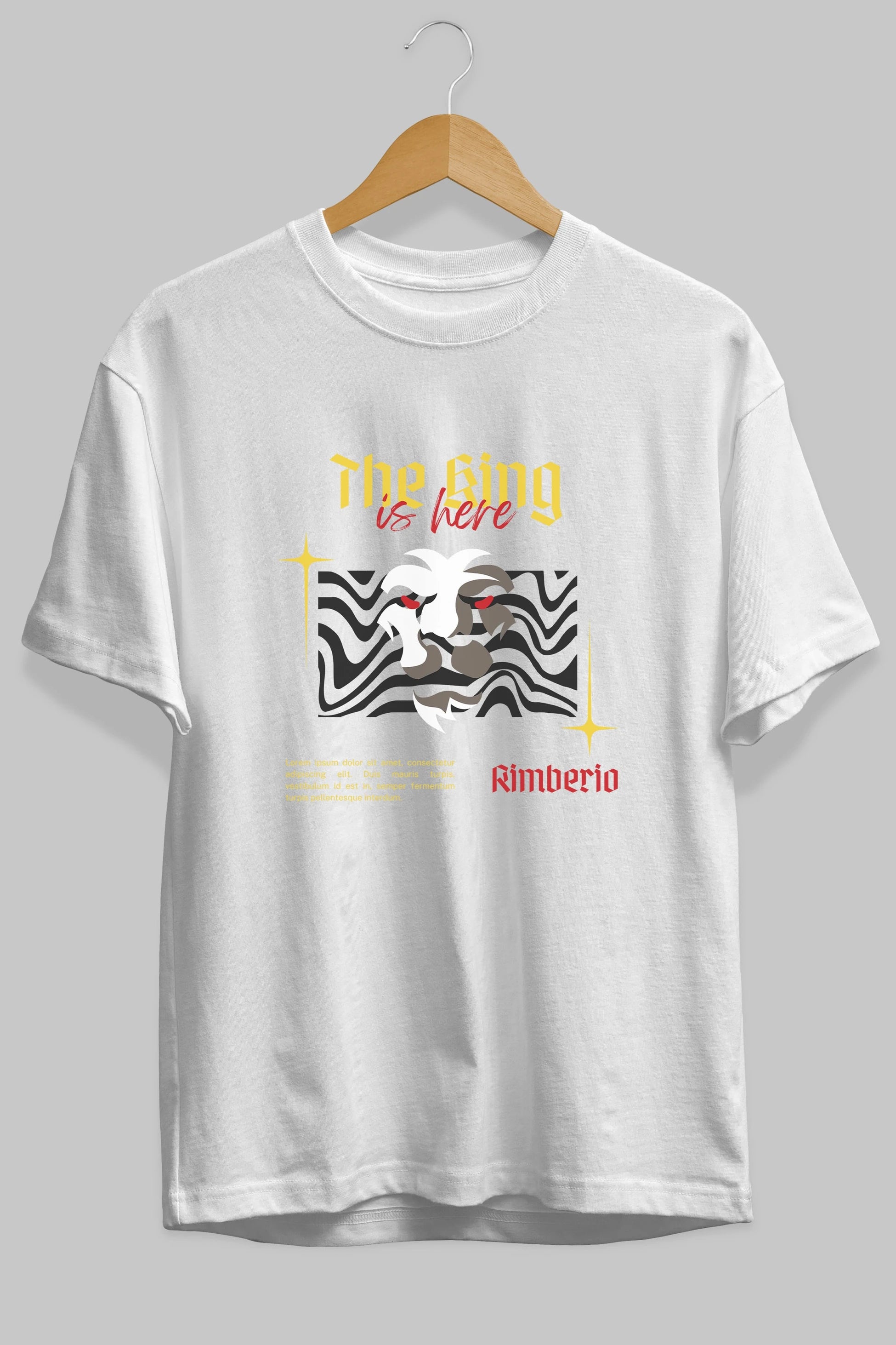 The King is Here Yazılı Ön Baskılı Oversize t-shirt Erkek Kadın Unisex