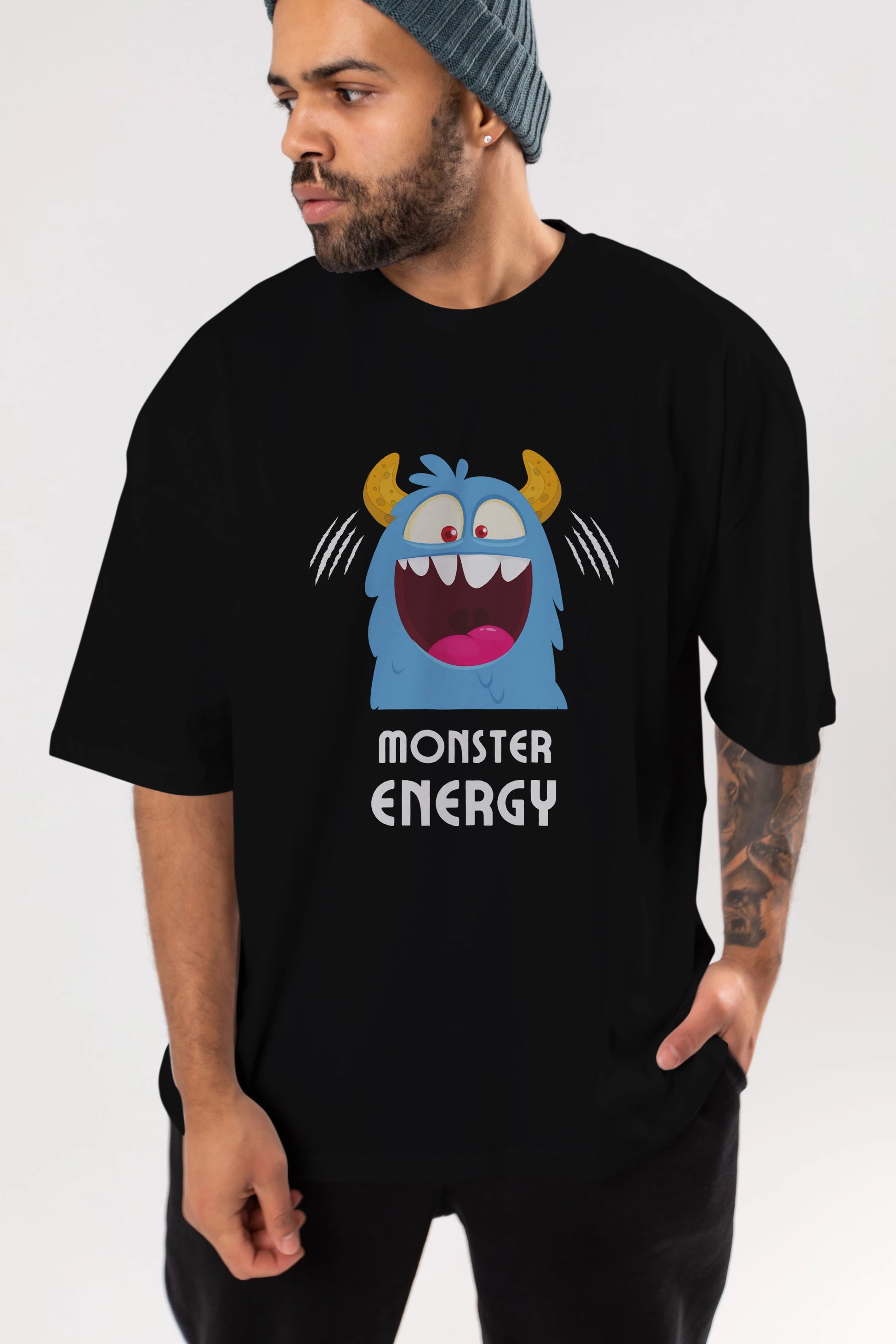 Monster Energy Ön Baskılı Oversize t-shirt Erkek Kadın Unisex
