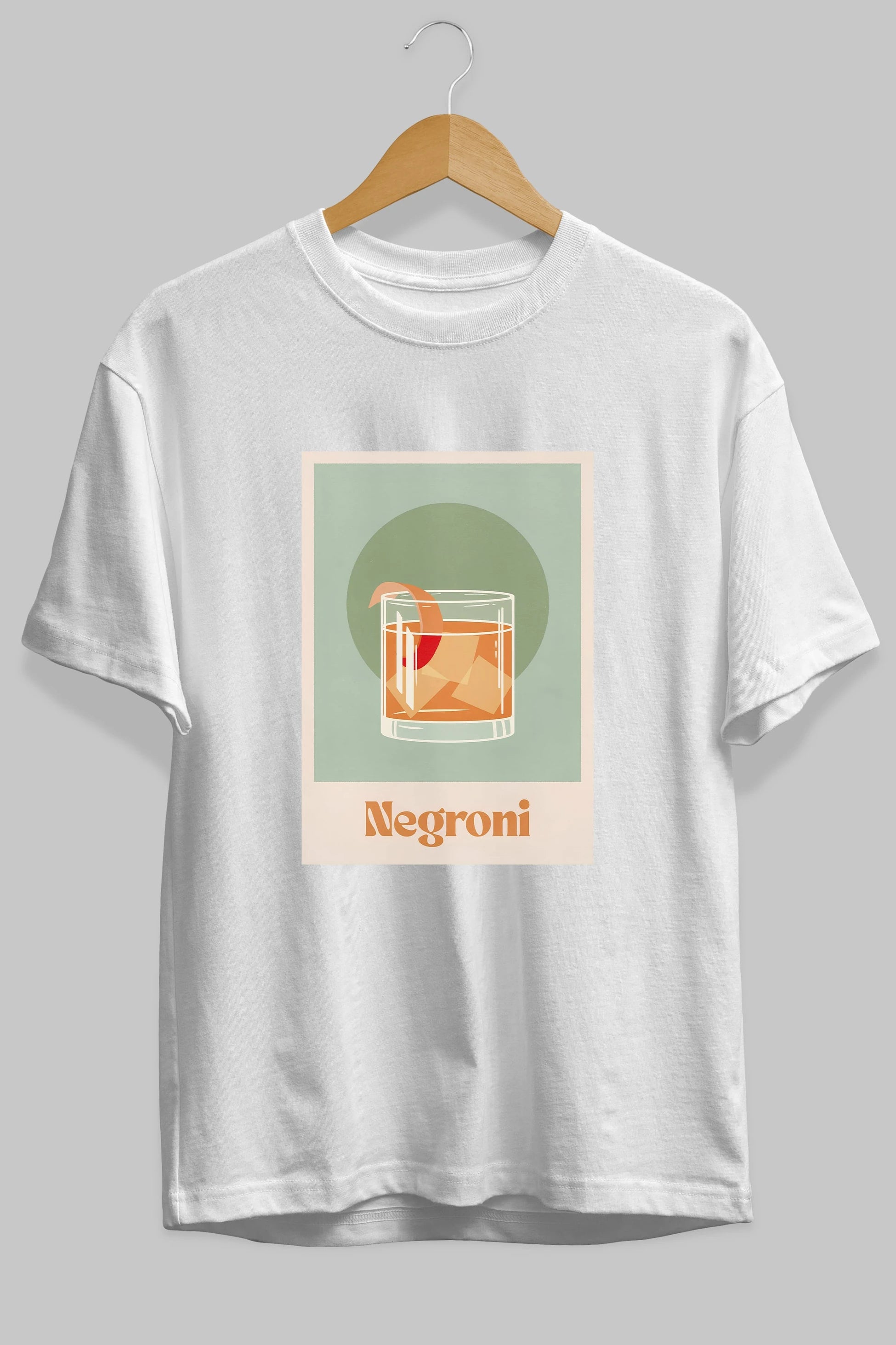Negroni 5 Ön Baskılı Oversize t-shirt Erkek Kadın Unisex %100 Pamuk Bisiklet Yaka tişort
