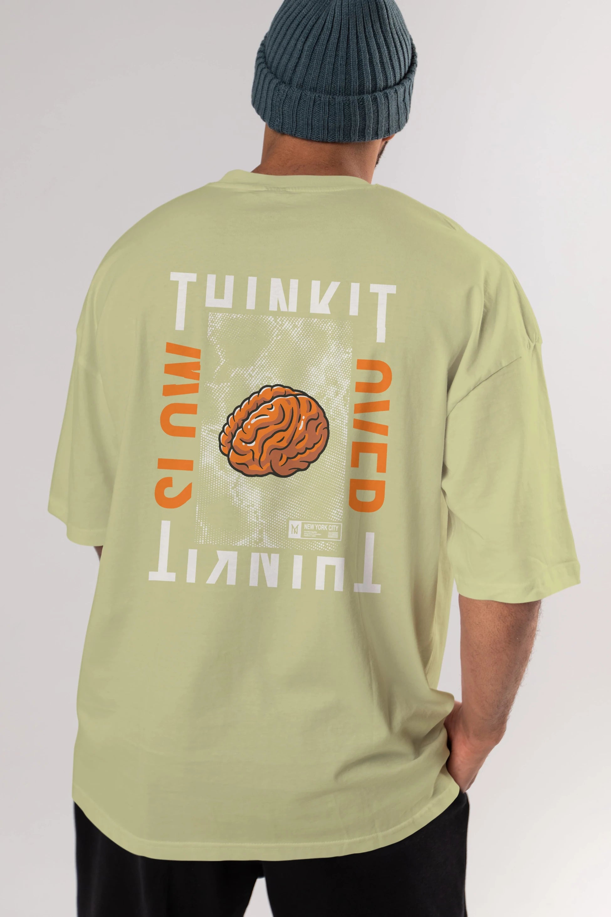 Think it Arka Baskılı Oversize t-shirt Erkek Kadın Unisex