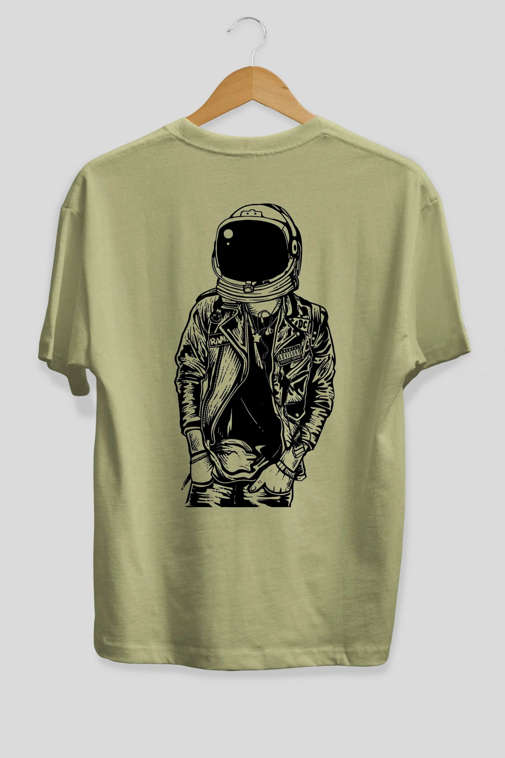 Astronaut Punkster Arka Baskılı Oversize t-shirt Erkek Kadın Unisex %100 Pamuk