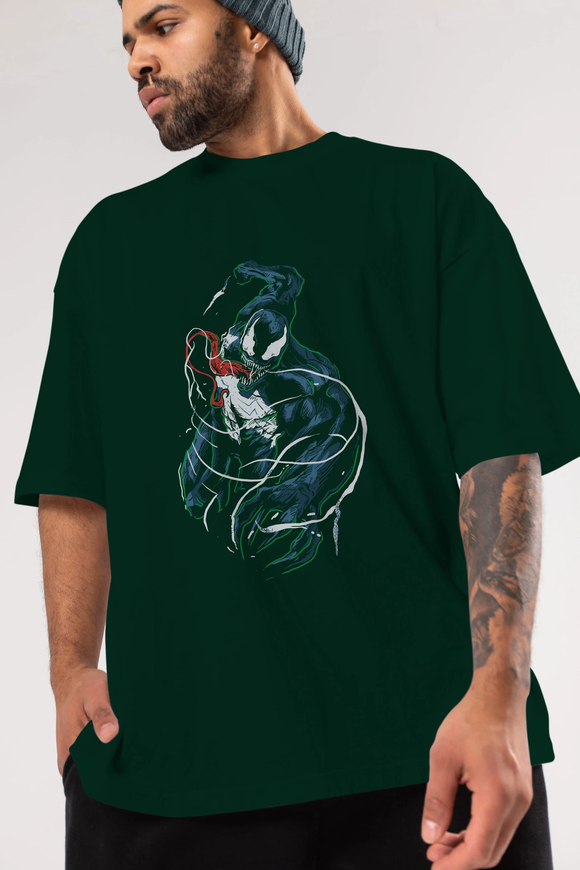 Venom (5) Ön Baskılı Oversize t-shirt Erkek Kadın Unisex %100 Pamuk Bisiklet Yaka tişort