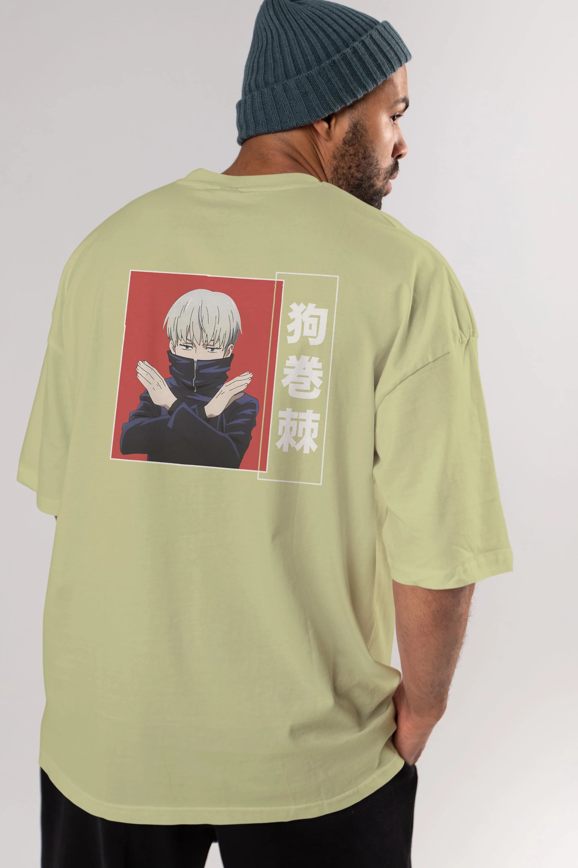 Toge Inumaki Anime Arka Baskılı Oversize t-shirt Erkek Kadın Unisex