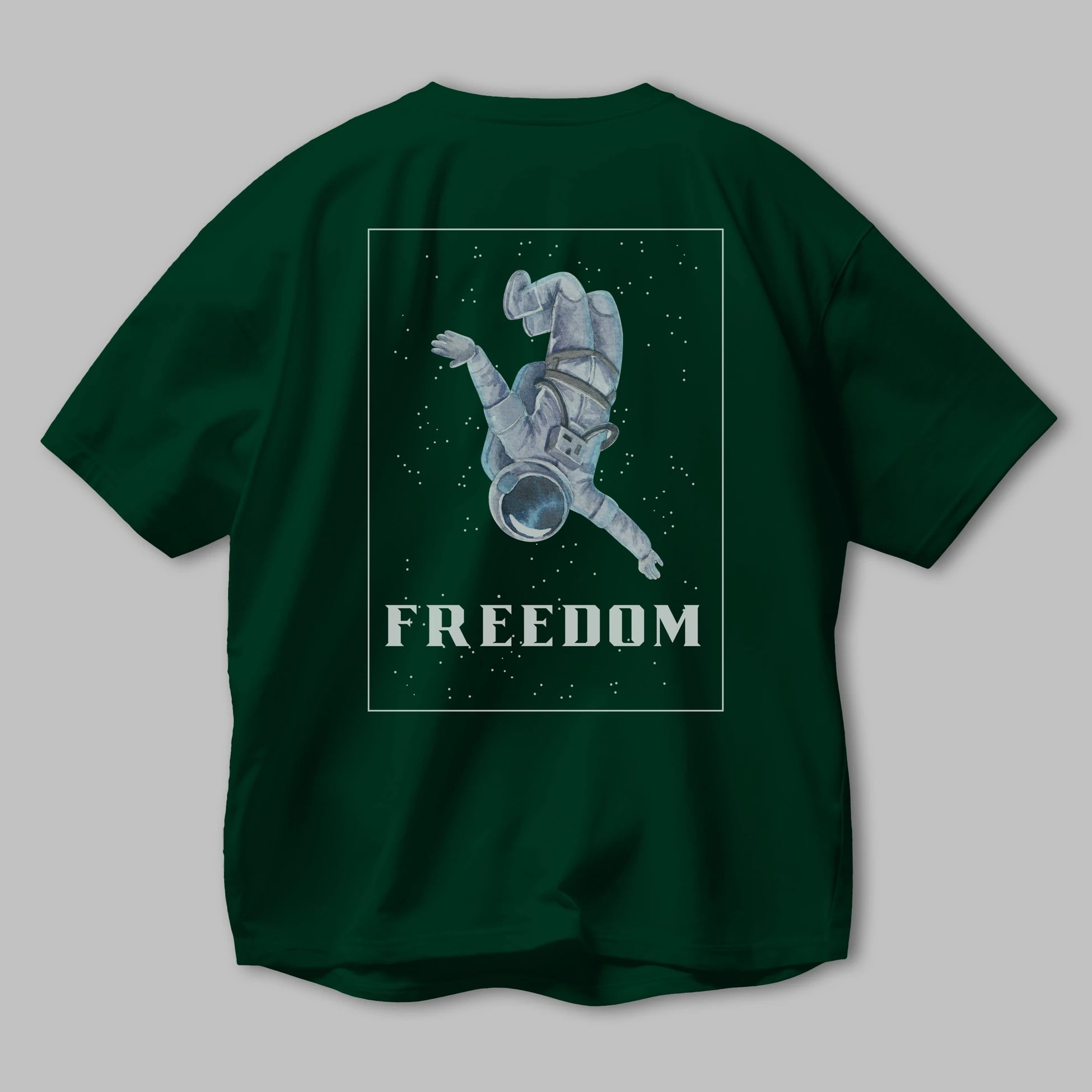 Freedom Astronaut Arka Baskılı Oversize t-shirt Erkek Kadın Unisex