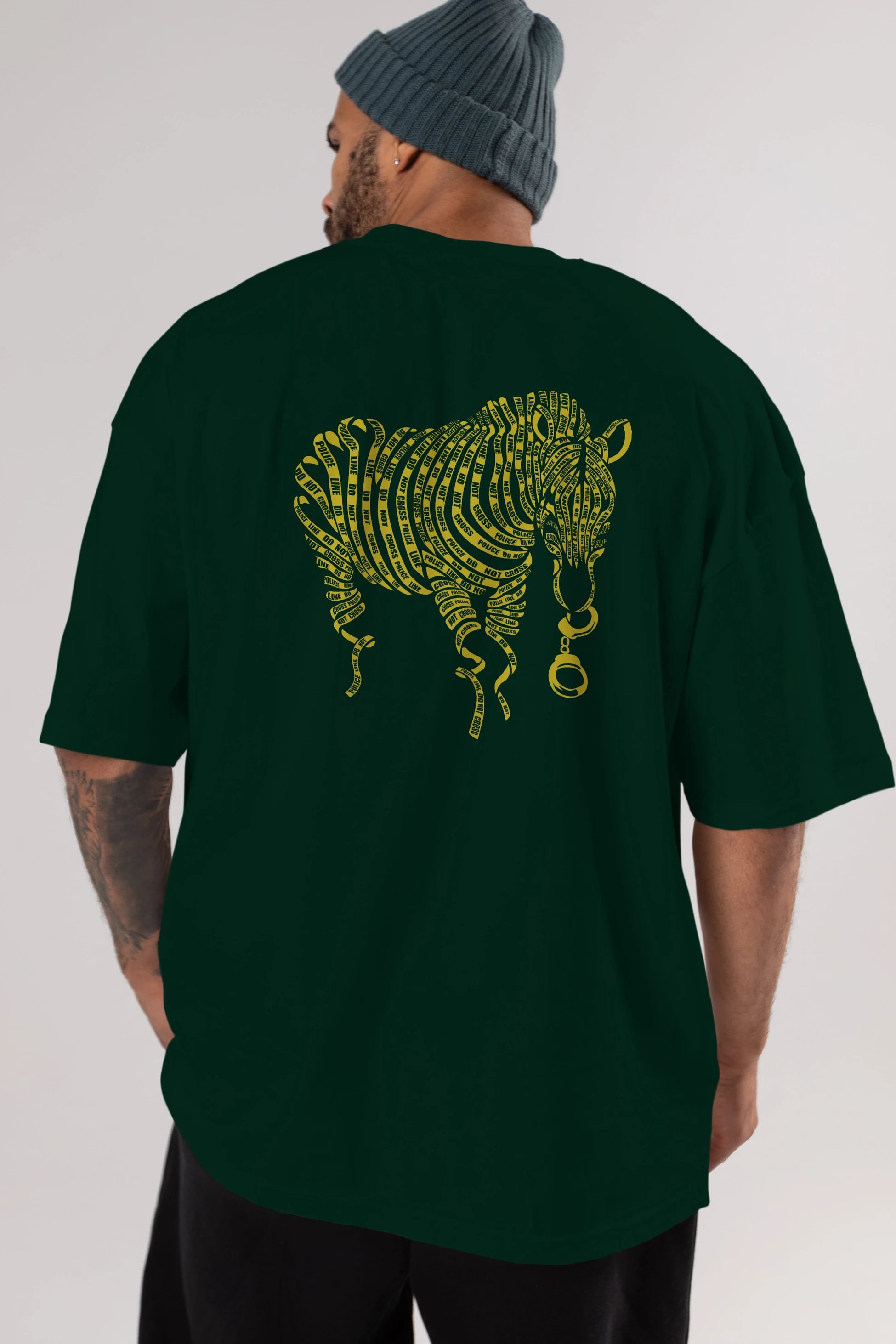Nature of Crime Arka Baskılı Oversize t-shirt %100 pamuk Erkek Kadın Unisex