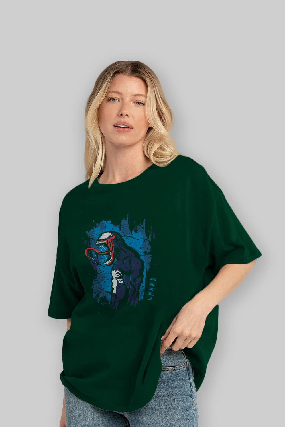 Venom (24) Ön Baskılı Oversize t-shirt Erkek Kadın Unisex %100 Pamuk Bisiklet Yaka tişort