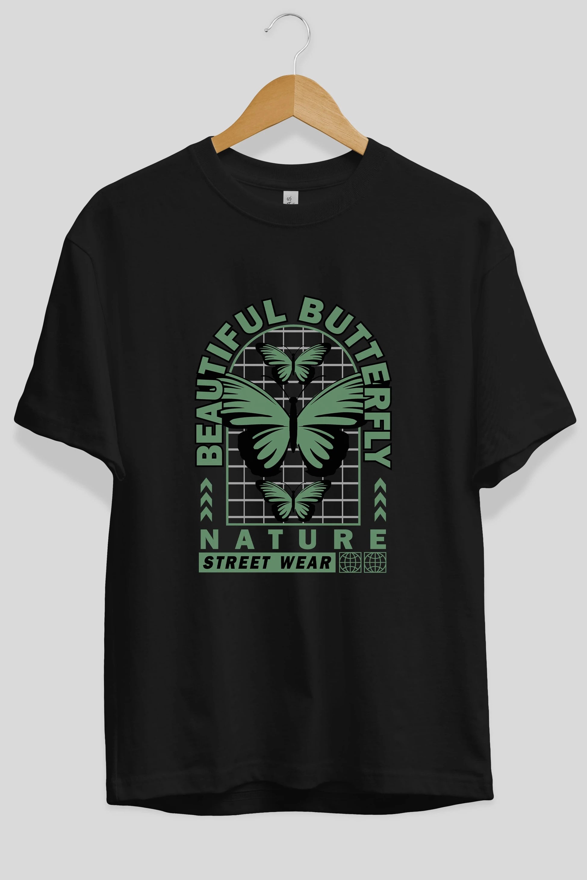 Beautiful Butterfly Ön Baskılı Oversize t-shirt Erkek Kadın Unisex