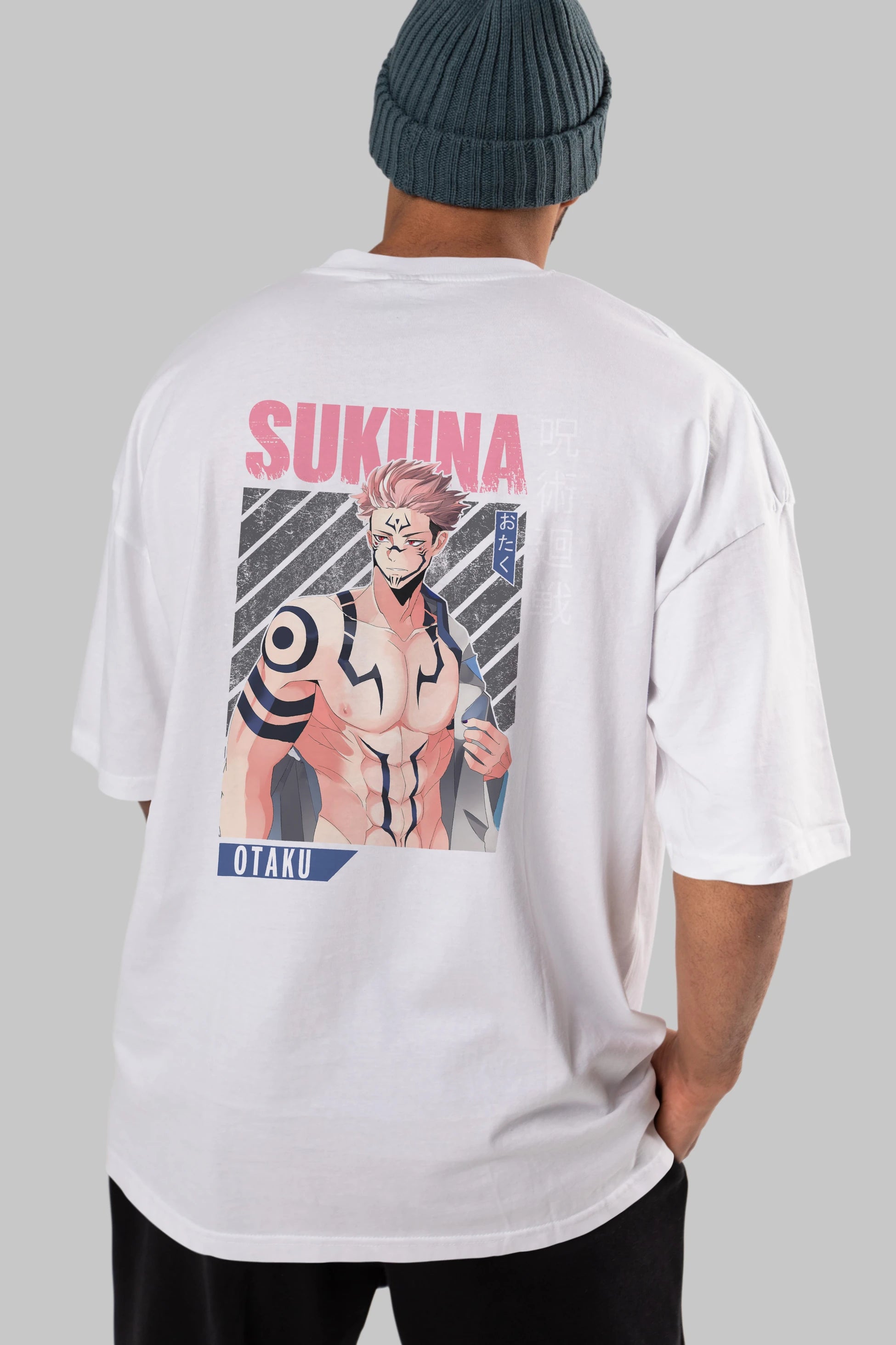 Sukuna Ryoumen 1 Anime Arka Baskılı Oversize t-shirt Erkek Kadın Unisex
