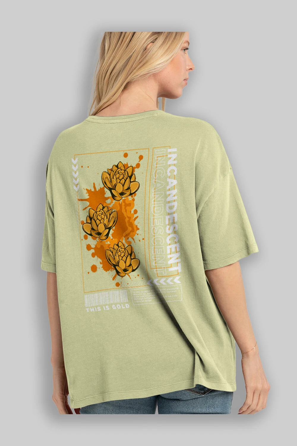 Incandescent Arka Baskılı Oversize t-shirt Erkek Kadın Unisex