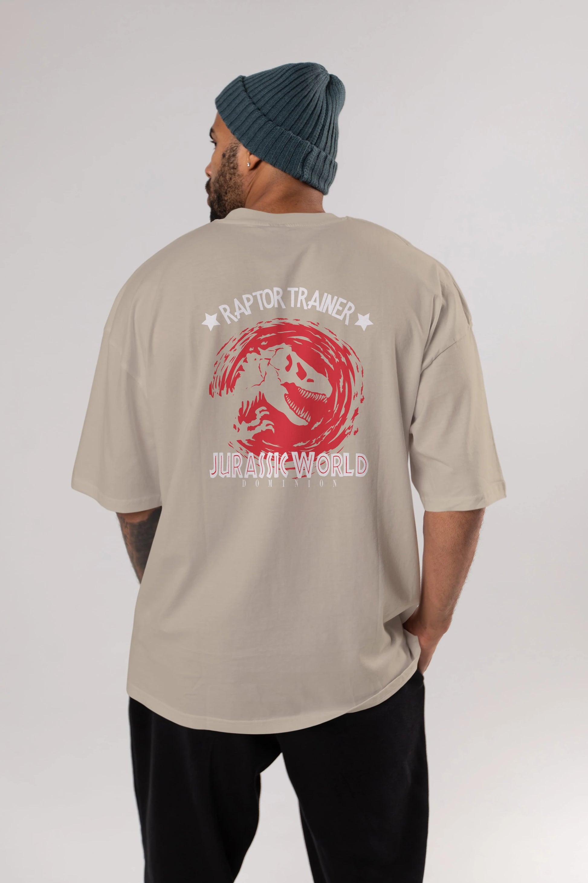 Jurassic Park (3) Arka Baskılı Oversize t-shirt Erkek Kadın Unisex %100 Pamuk Bisiklet Yaka tişort