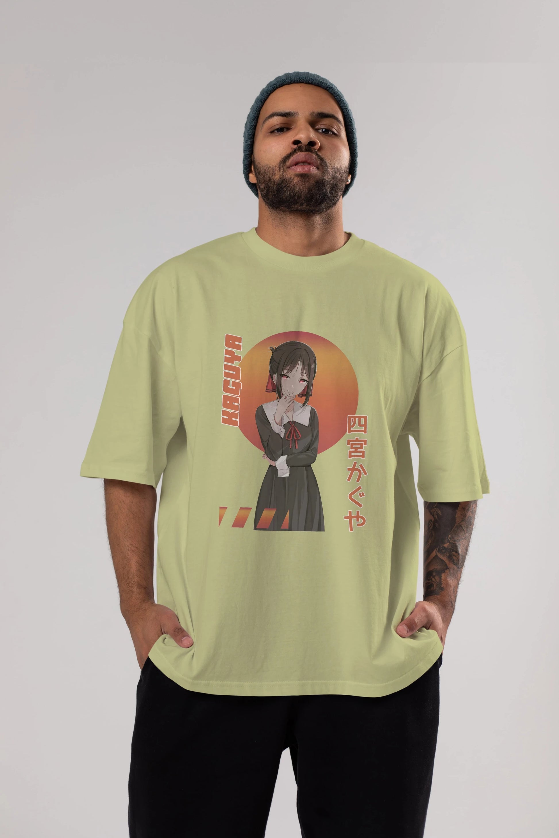 Kaguya Shinomiya 5 Anime Ön Baskılı Oversize t-shirt %100 pamuk Erkek Kadın Unisex