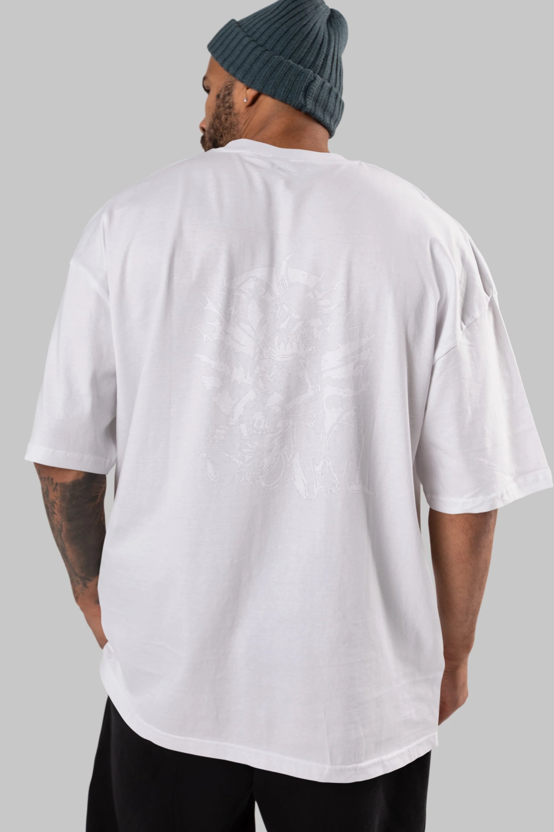 Viking MMA Fighter Arka Baskılı Oversize t-shirt Erkek Kadın Unisex %100 Pamuk