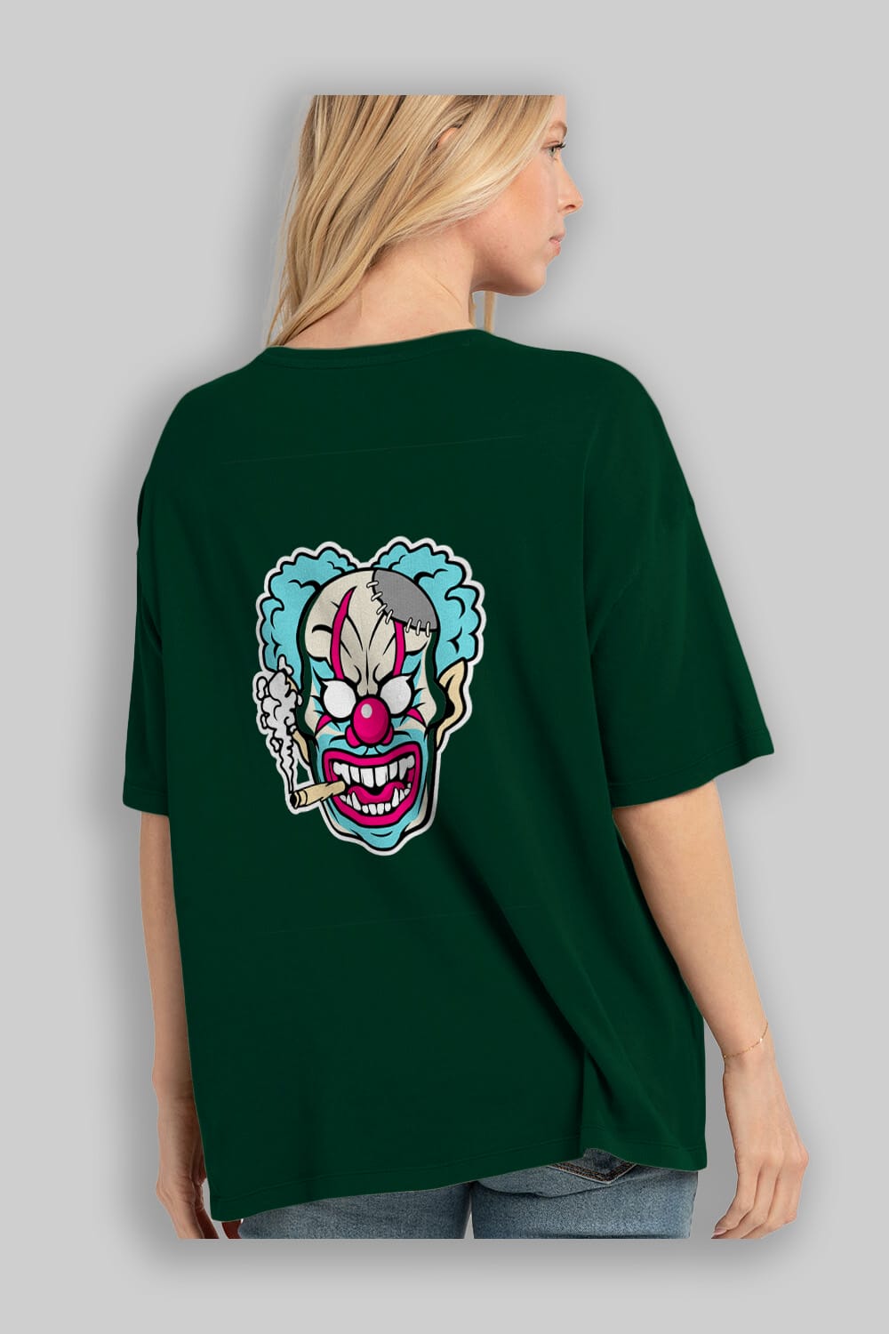Clown Beast Arka Baskılı Oversize t-shirt Erkek Kadın Unisex %100 Pamuk tişort