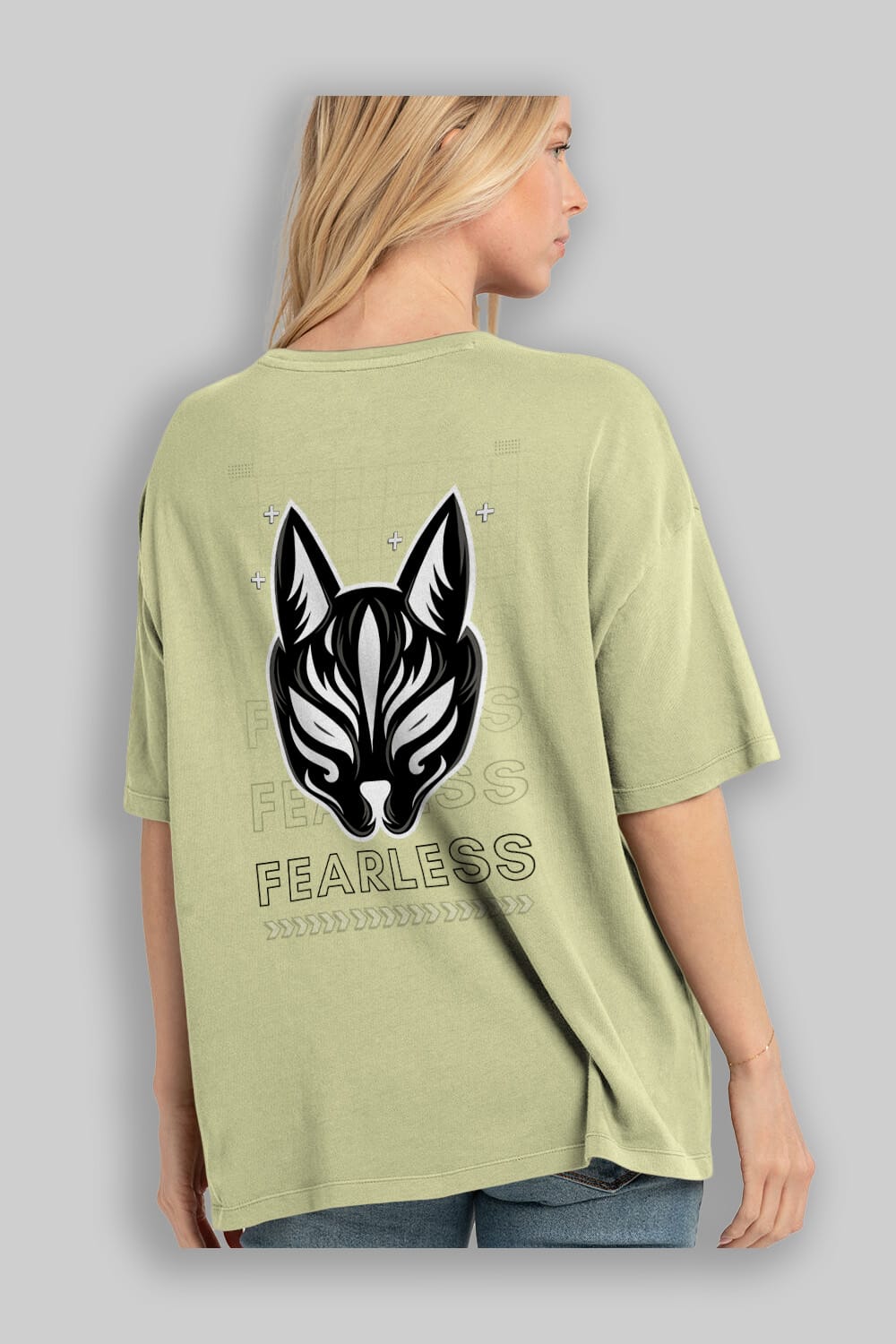 Fearless Yazılı Arka Baskılı Oversize t-shirt Erkek Kadın Unisex