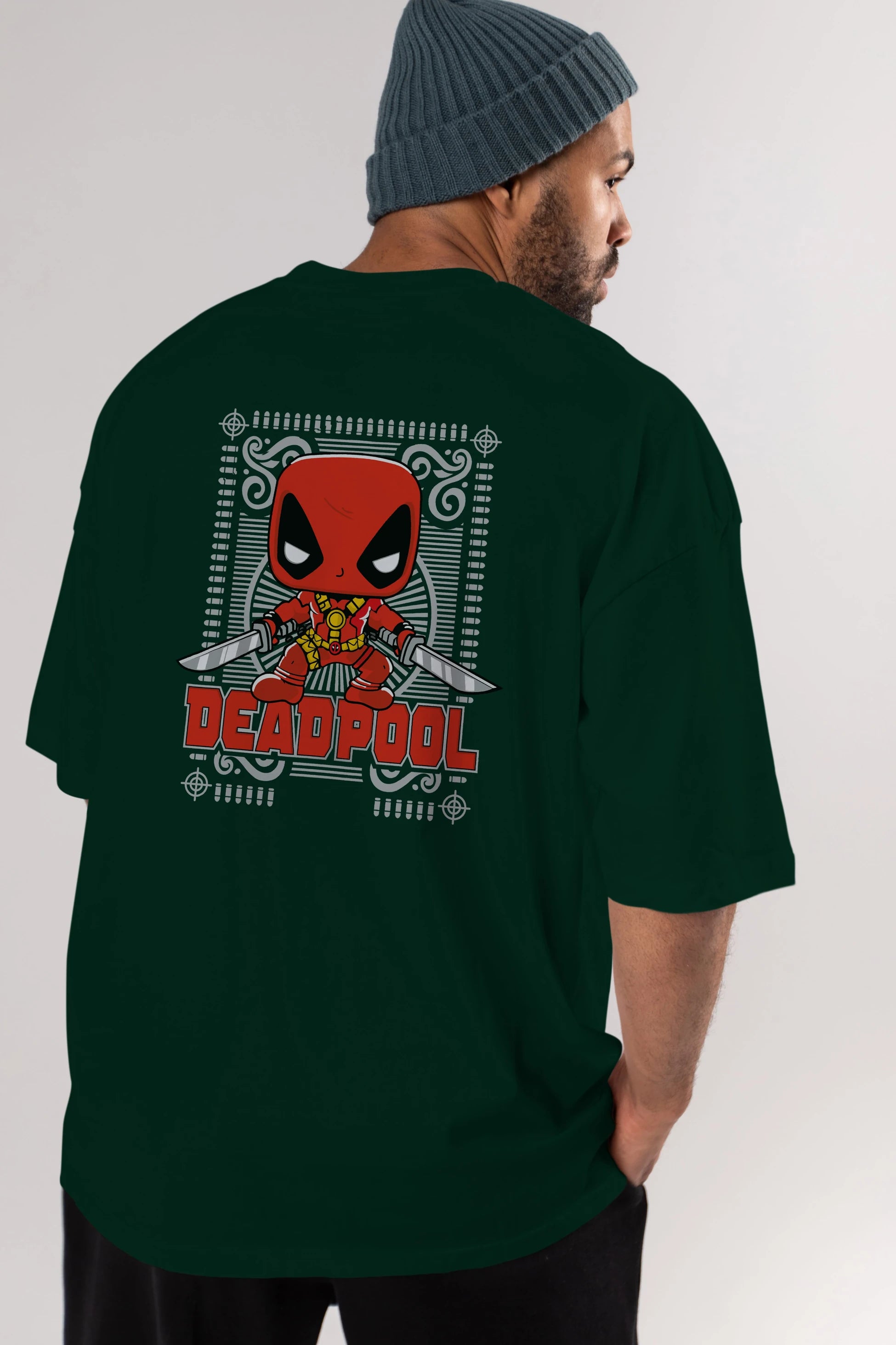 Deadpool (17) Arka Baskılı Oversize t-shirt Erkek Kadın Unisex %100 Pamuk Bisiklet Yaka tişort