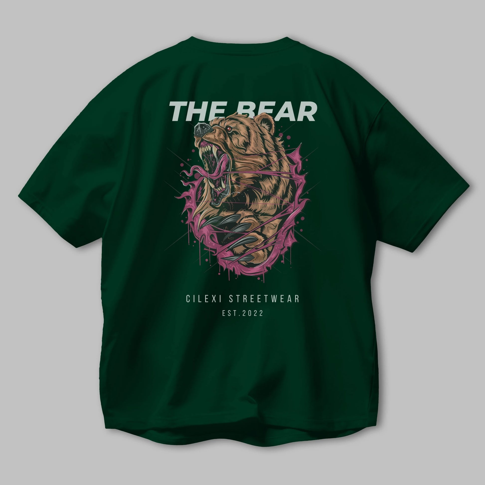 The Bear Arka Baskılı Oversize t-shirt Erkek Kadın Unisex