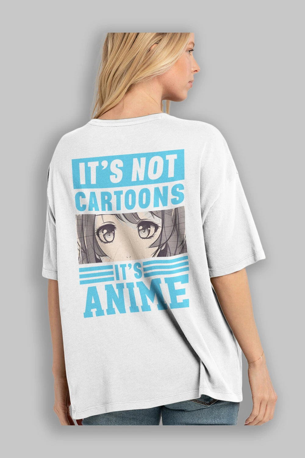 Its Anime Anime Arka Baskılı Oversize t-shirt Erkek Kadın Unisex %100 pamuk tişort