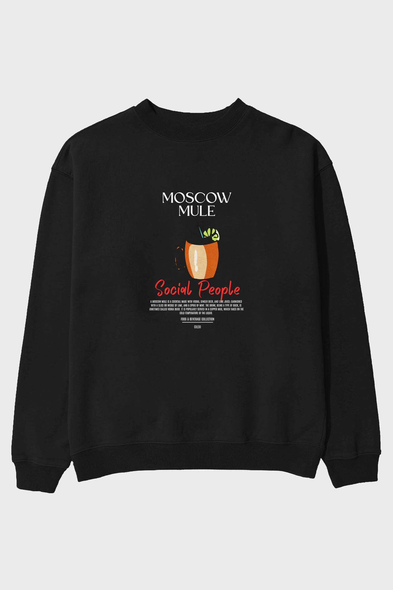 Moscow Mule ön Baskılı Oversize Sweatshirt Erkek Kadın Unisex